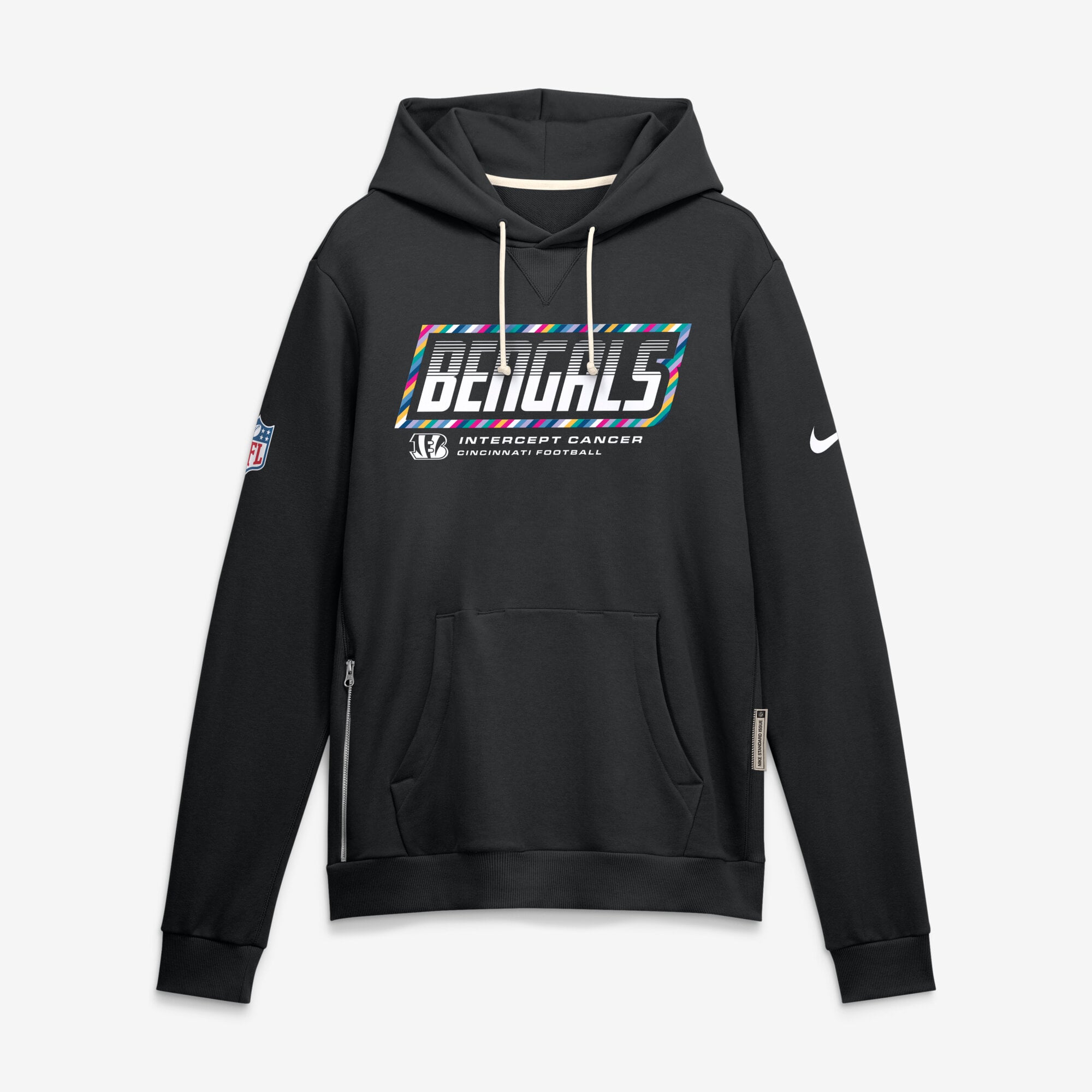 Men's Nike Black Cincinnati Bengals 2026 NFL Crucial Catch Sideline Standard Issue Dri-FIT Pullover Hoodie