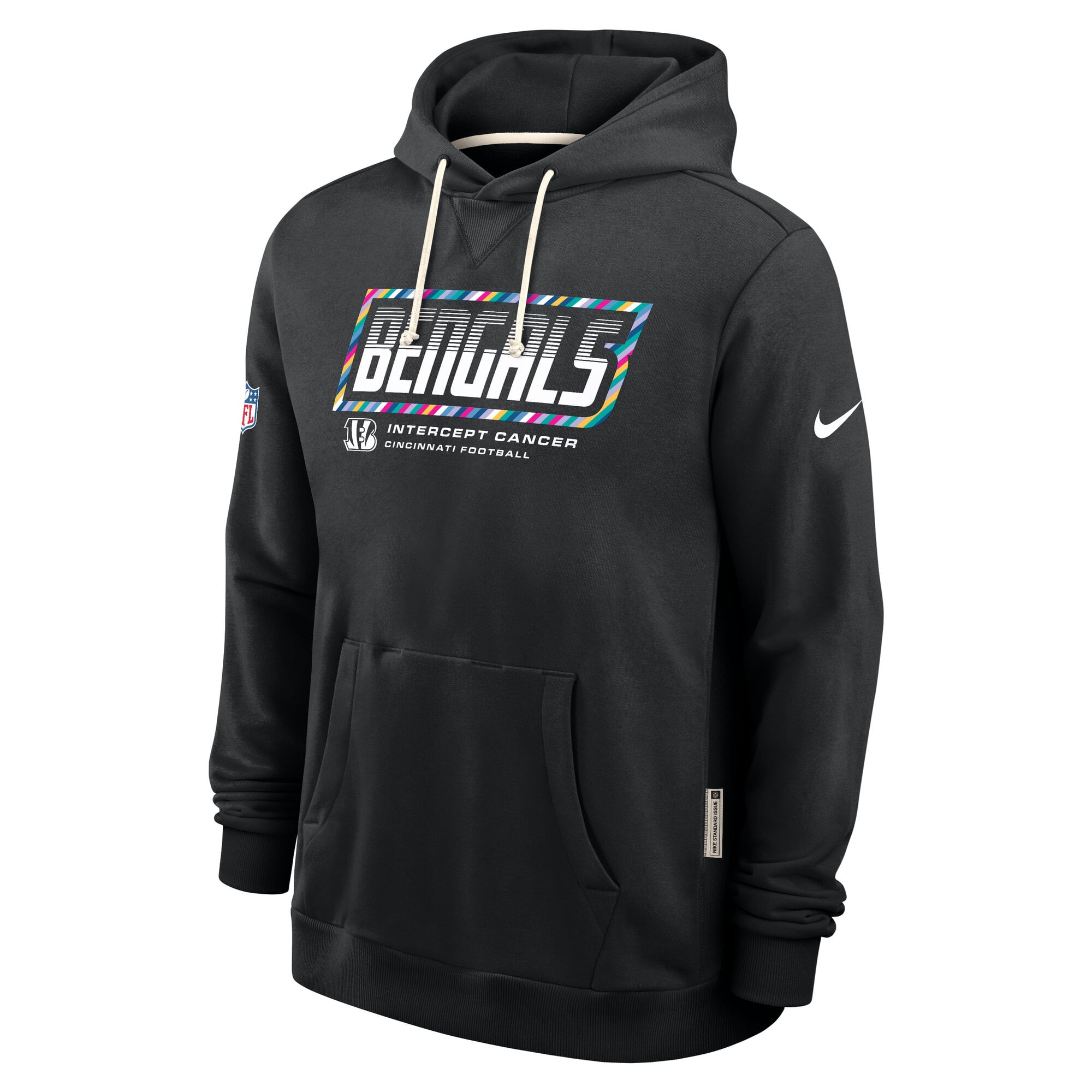 Men's Nike Black Cincinnati Bengals 2026 NFL Crucial Catch Sideline Standard Issue Dri-FIT Pullover Hoodie