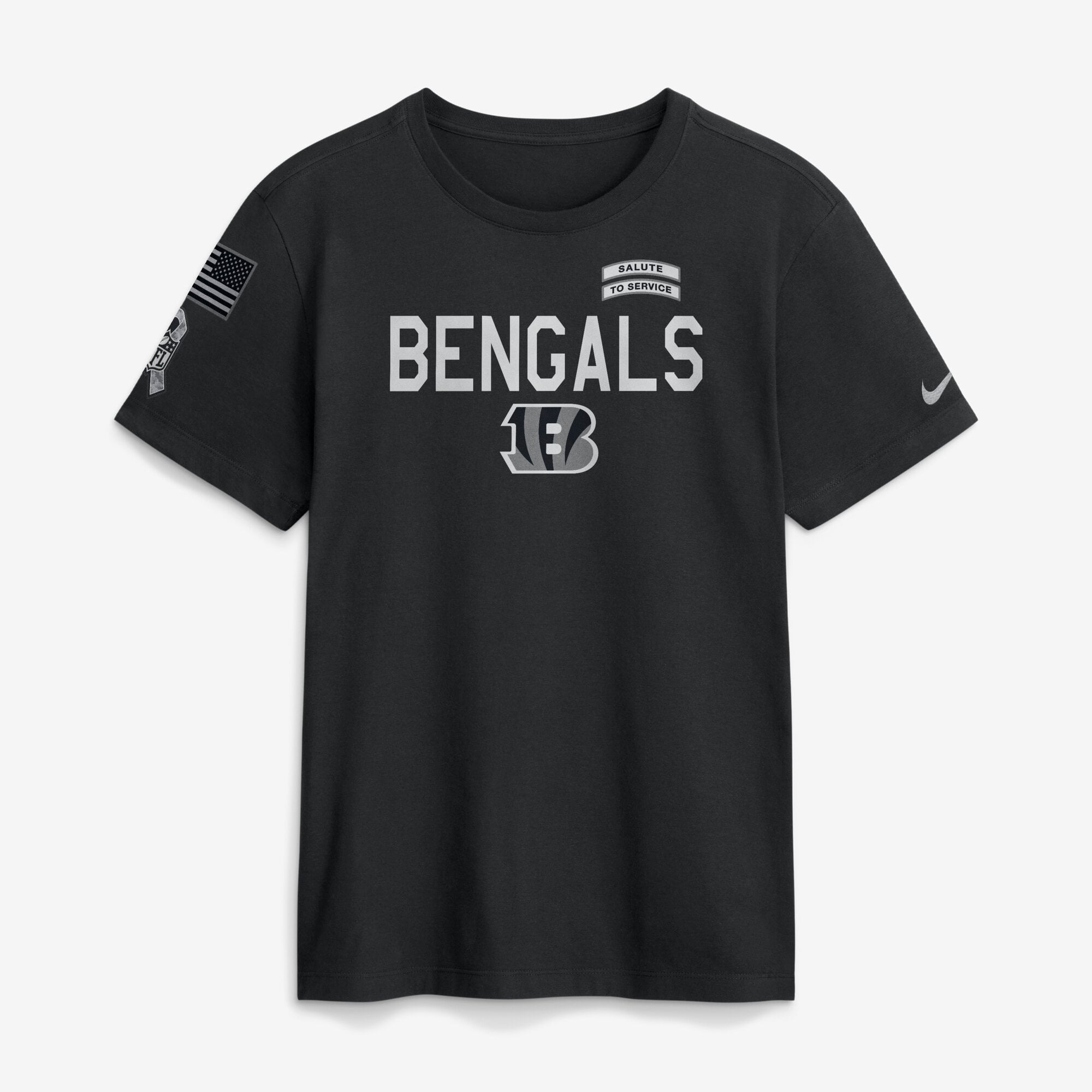 T-shirt Nike noir pour homme Cincinnati Bengals 2026 Salute to Service Sideline Dri-FIT