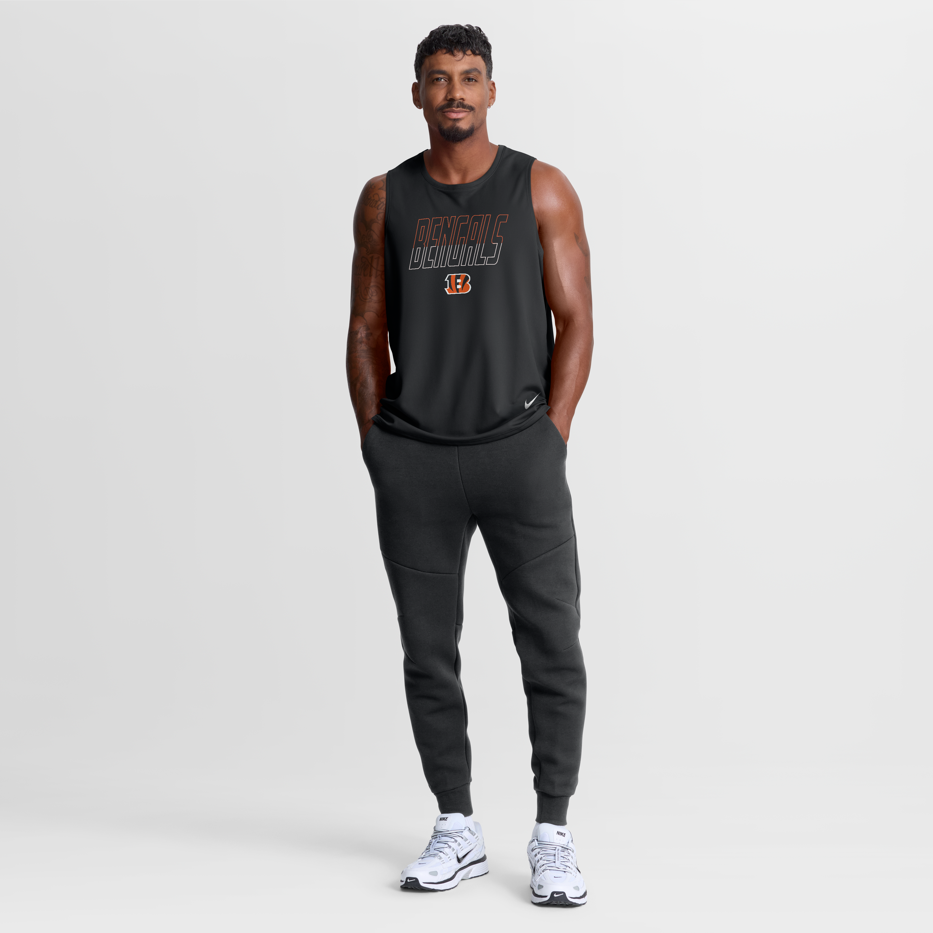 Men's Nike Black Cincinnati Bengals Kickoff Miler Dri-FIT Tank Top