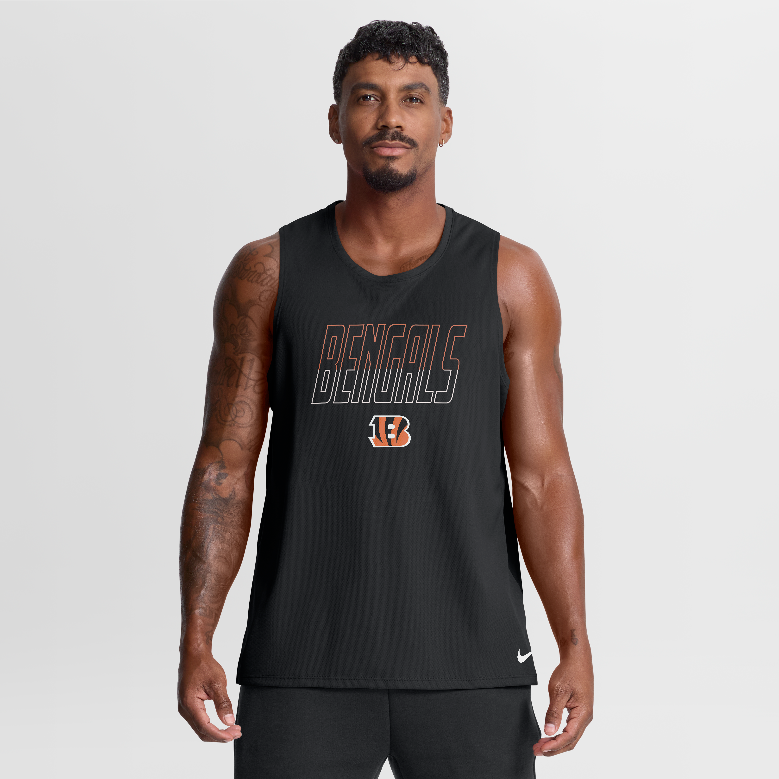 Men's Nike Black Cincinnati Bengals Kickoff Miler Dri-FIT Tank Top
