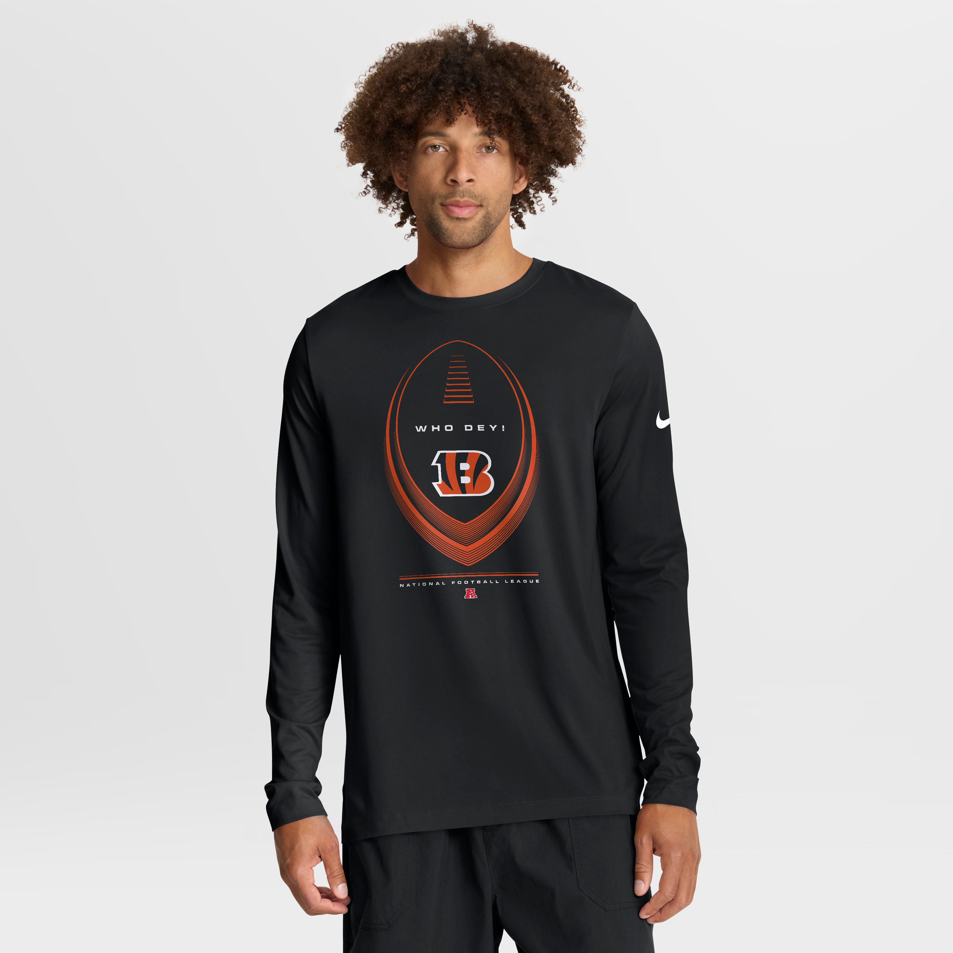 T-shirt à manches longues Nike Legend Icon Dri-FIT noir pour homme des Bengals de Cincinnati