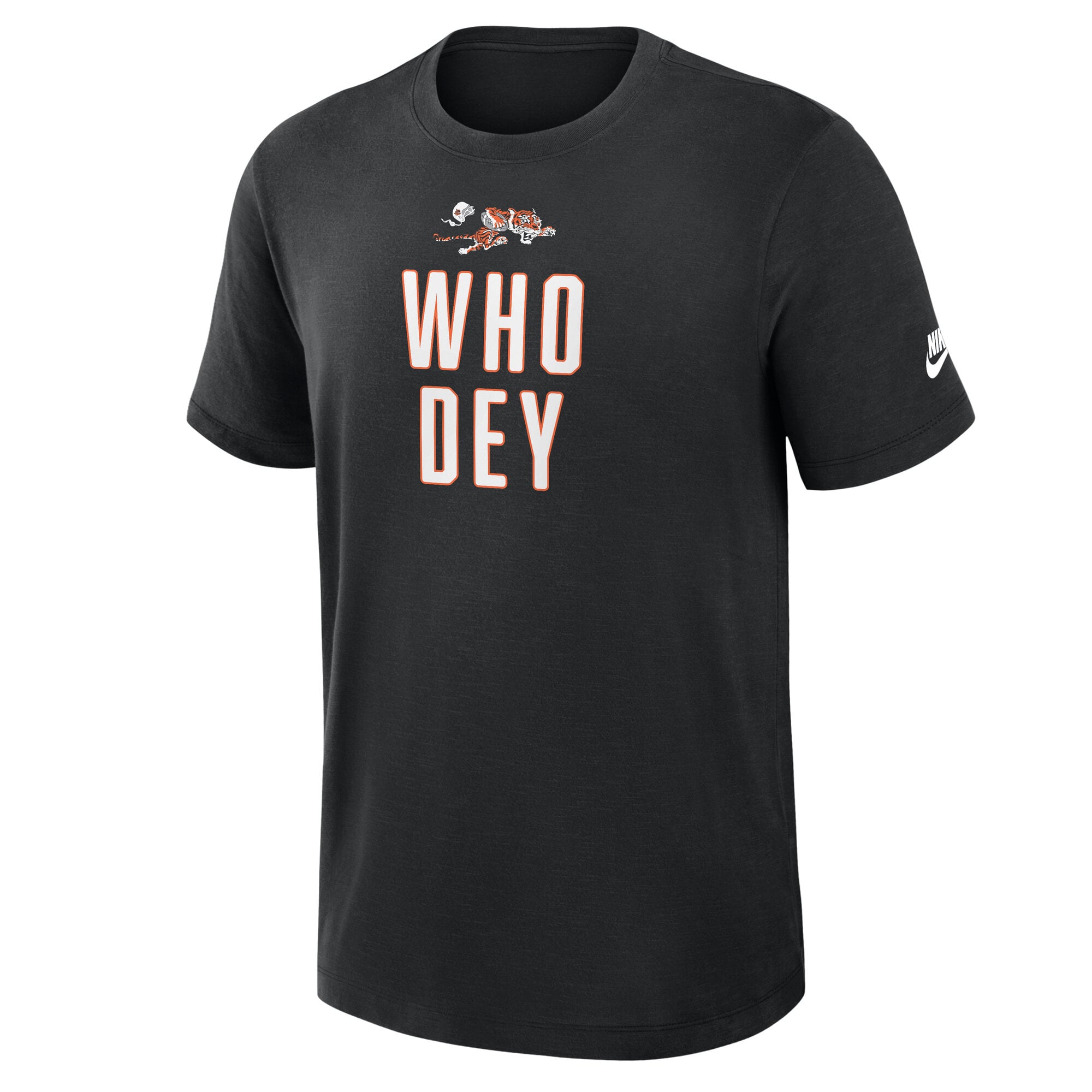 T-shirt Nike noir pour homme, modèle Rewind Slub des Bengals de Cincinnati