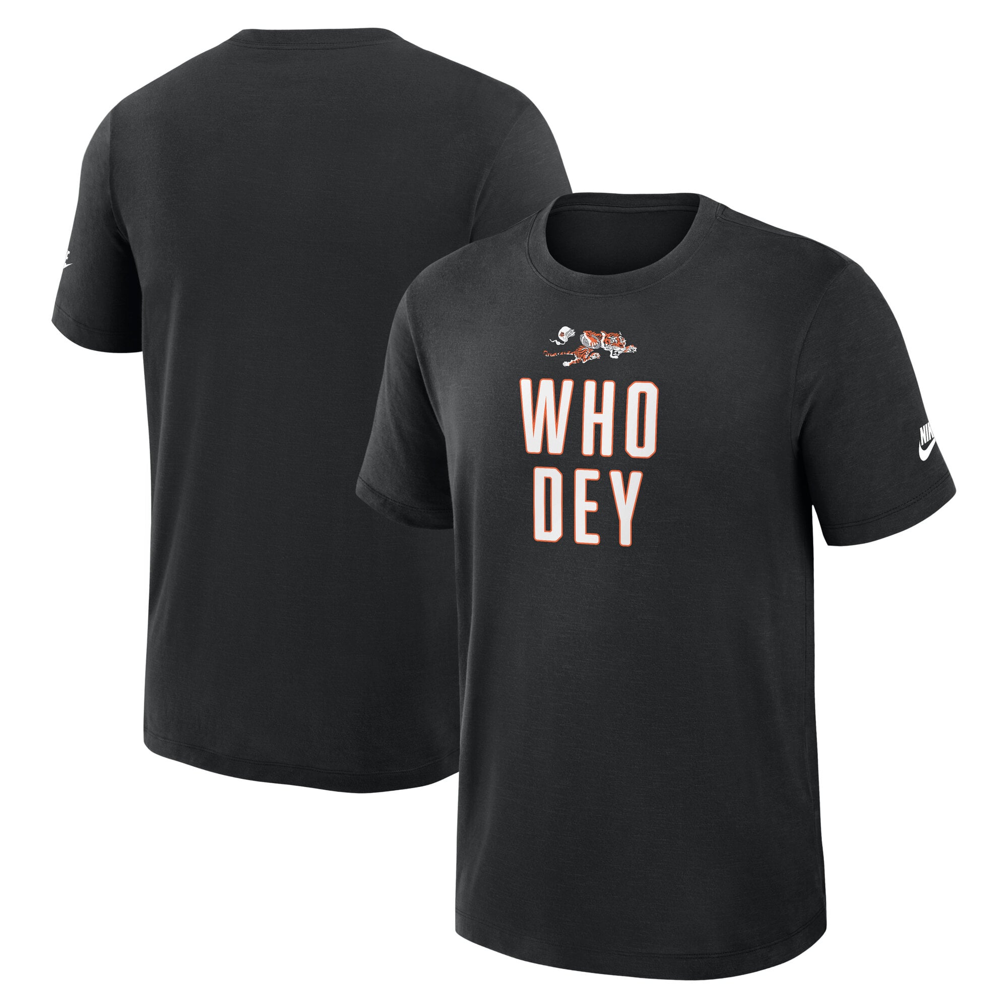 T-shirt Nike noir pour homme, modèle Rewind Slub des Bengals de Cincinnati