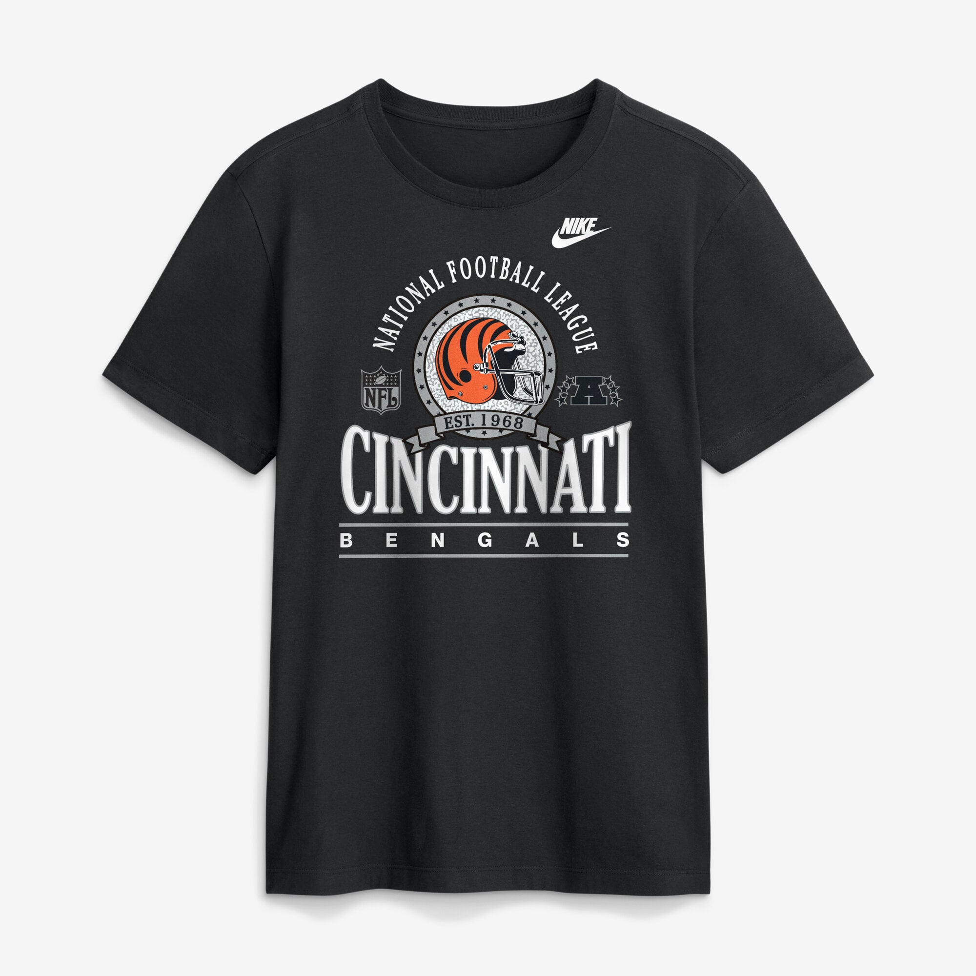 T-shirt en coton essentiel Nike noir pour homme, Cincinnati Bengals Rewind Team Spirit