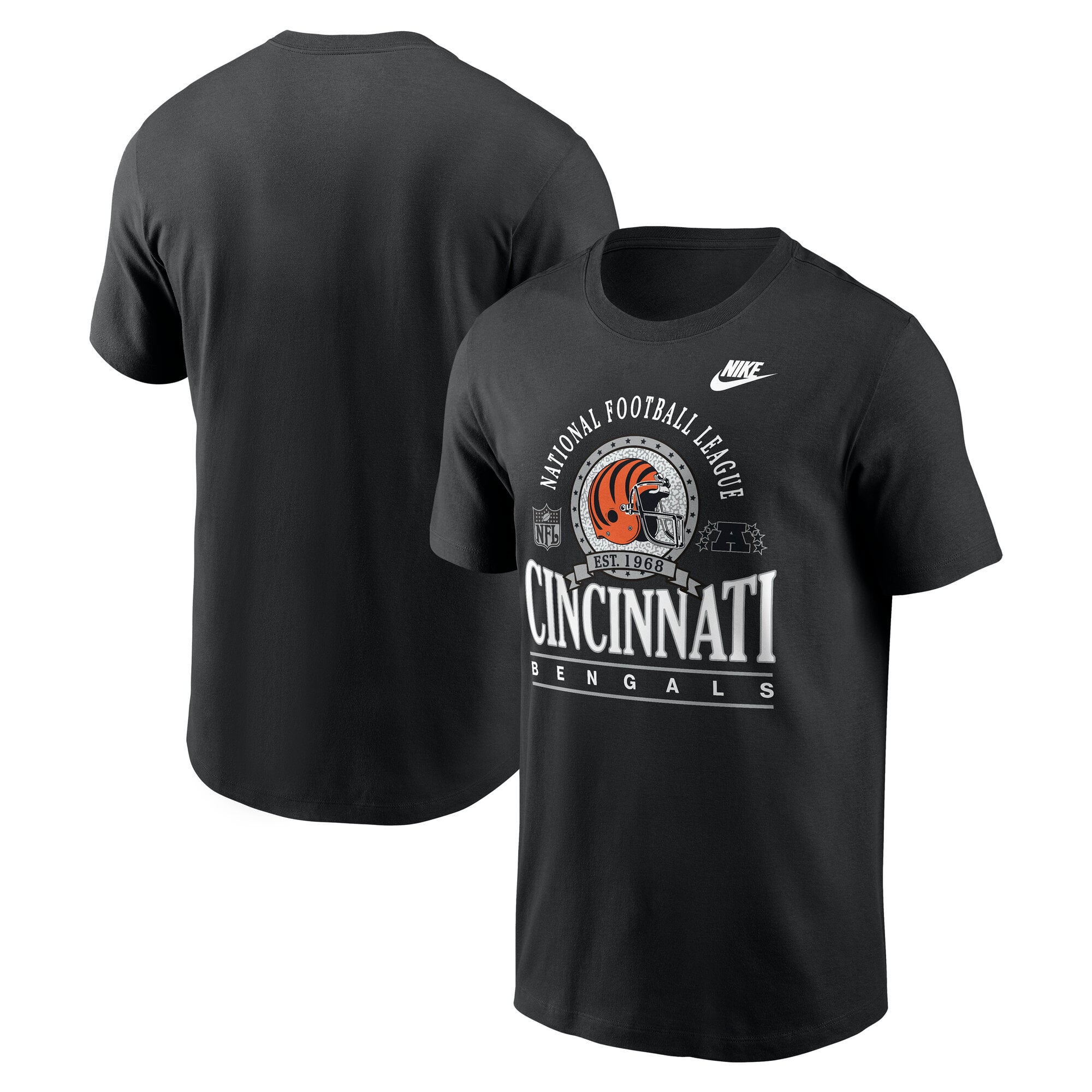 T-shirt en coton essentiel Nike noir pour homme, Cincinnati Bengals Rewind Team Spirit