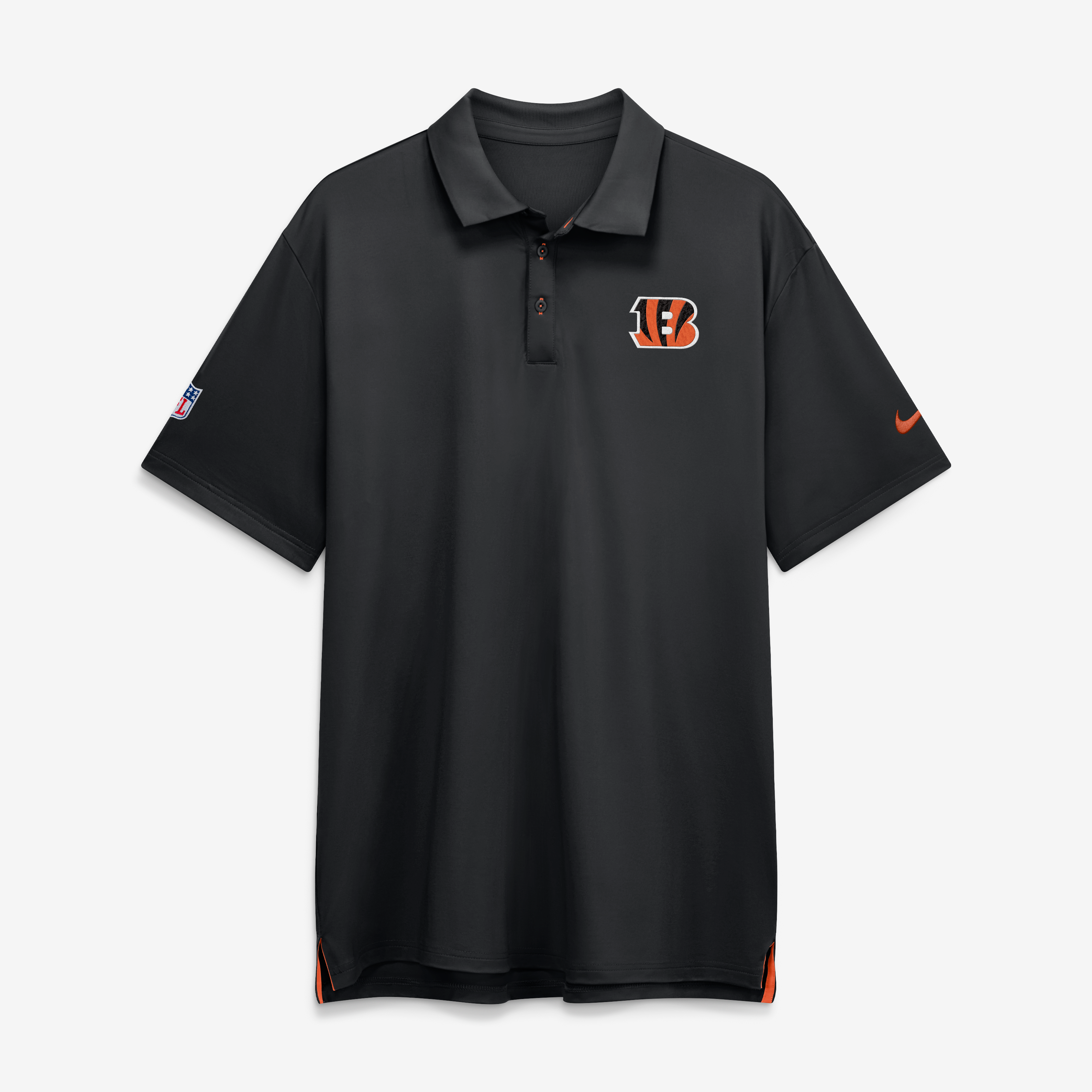 Men's Nike Black Cincinnati Bengals Sideline Powerful Blocking Dri-FIT Tour Polo