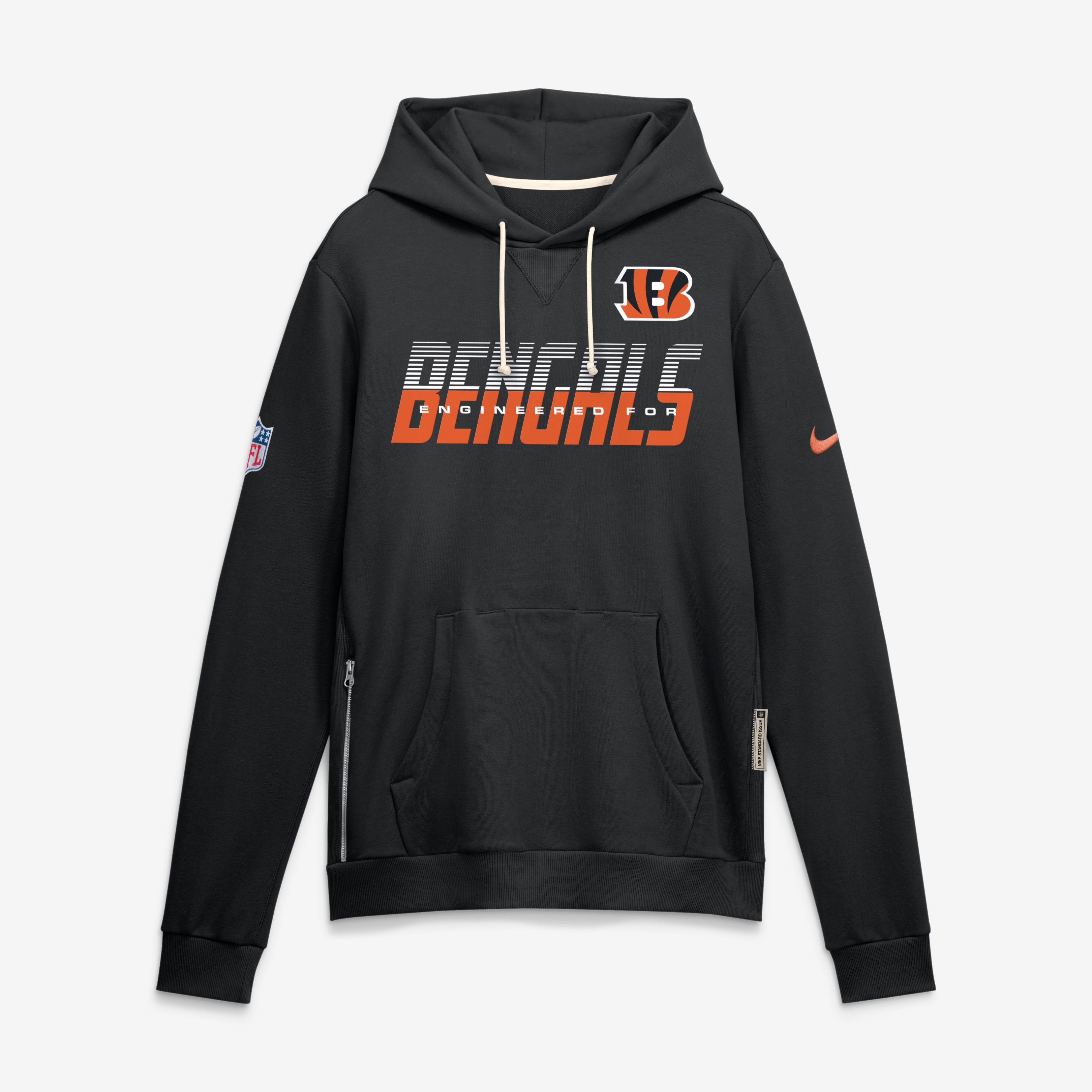 Men's Nike Black Cincinnati Bengals Sideline Standard Issue Top Prospect Dri-FIT Hoodie
