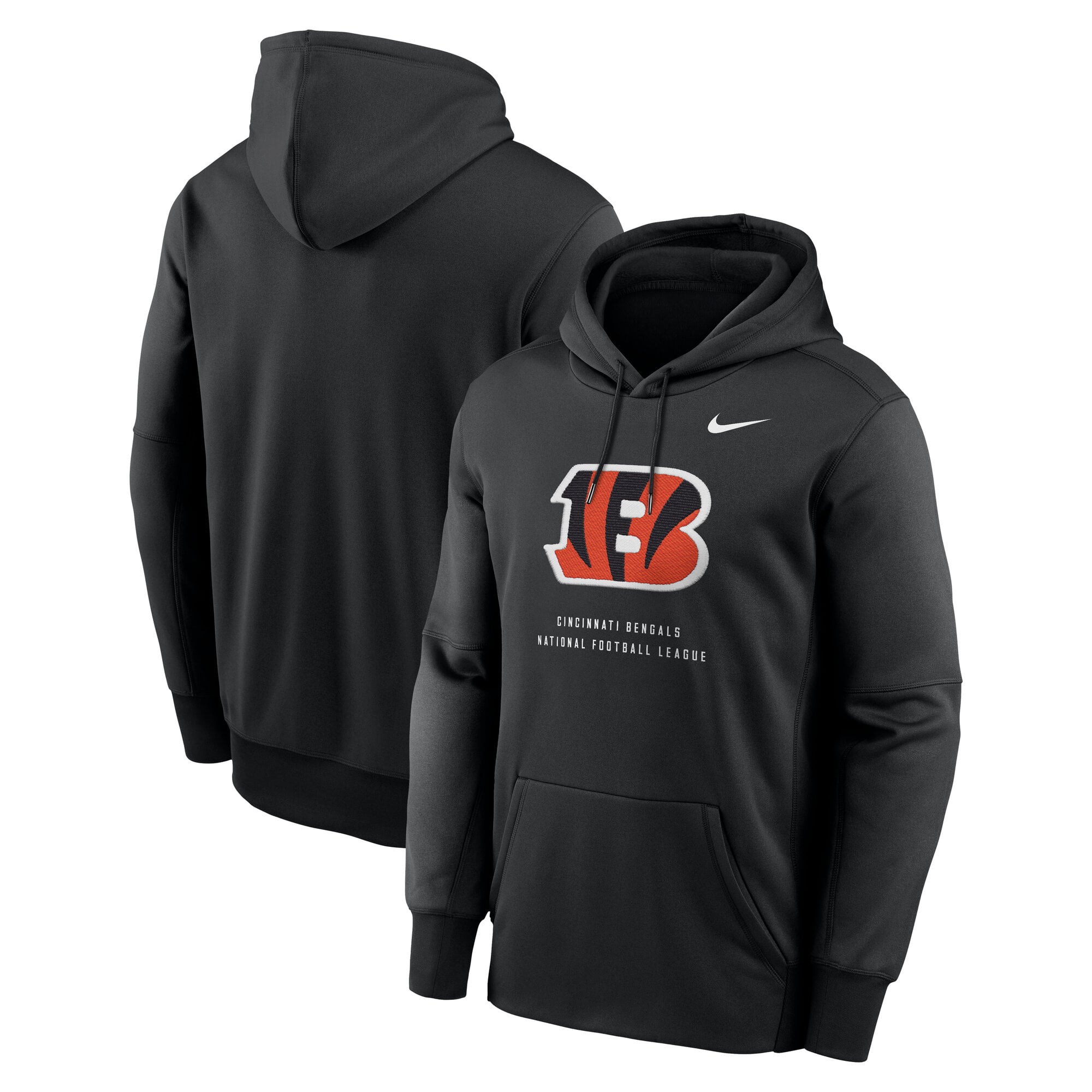 Sweat à capuche Nike Therma-FIT noir pour homme, modèle Toss Sweep des Bengals de Cincinnati
