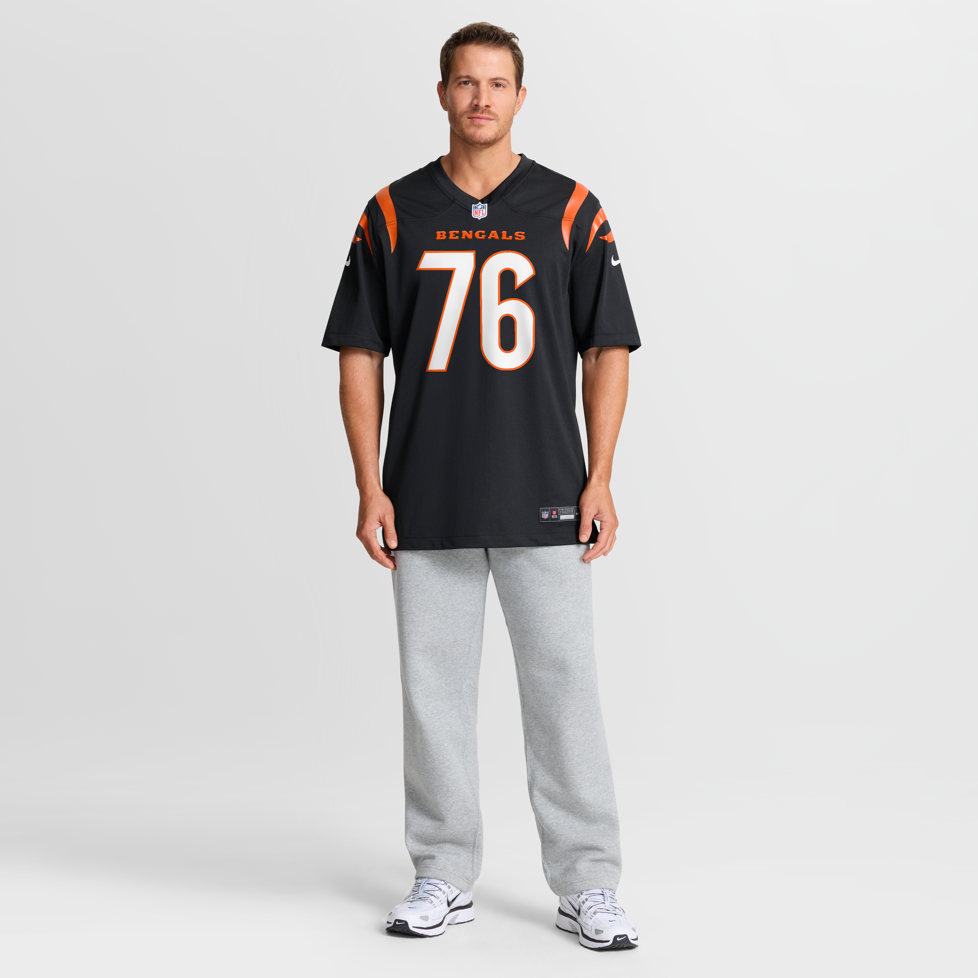 Maillot de match Nike Blake Freeland noir pour homme, équipe des Bengals Cincinnati