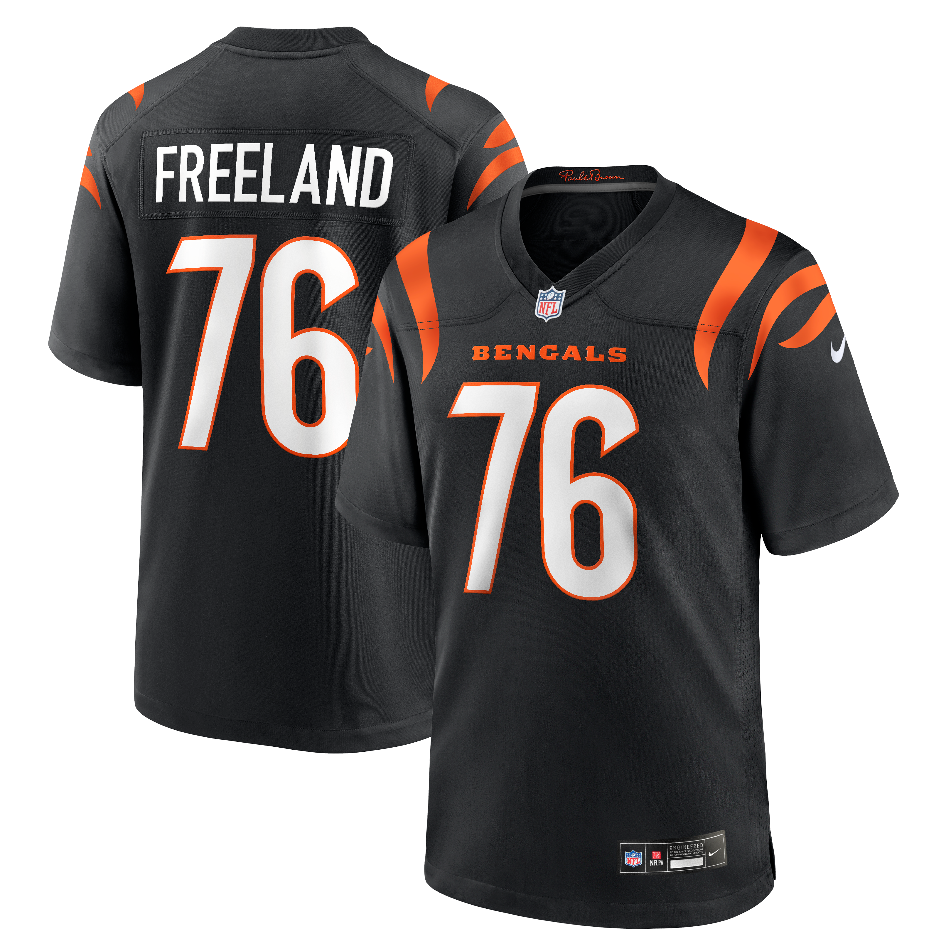 Maillot de match Nike Blake Freeland noir pour homme, équipe des Bengals Cincinnati
