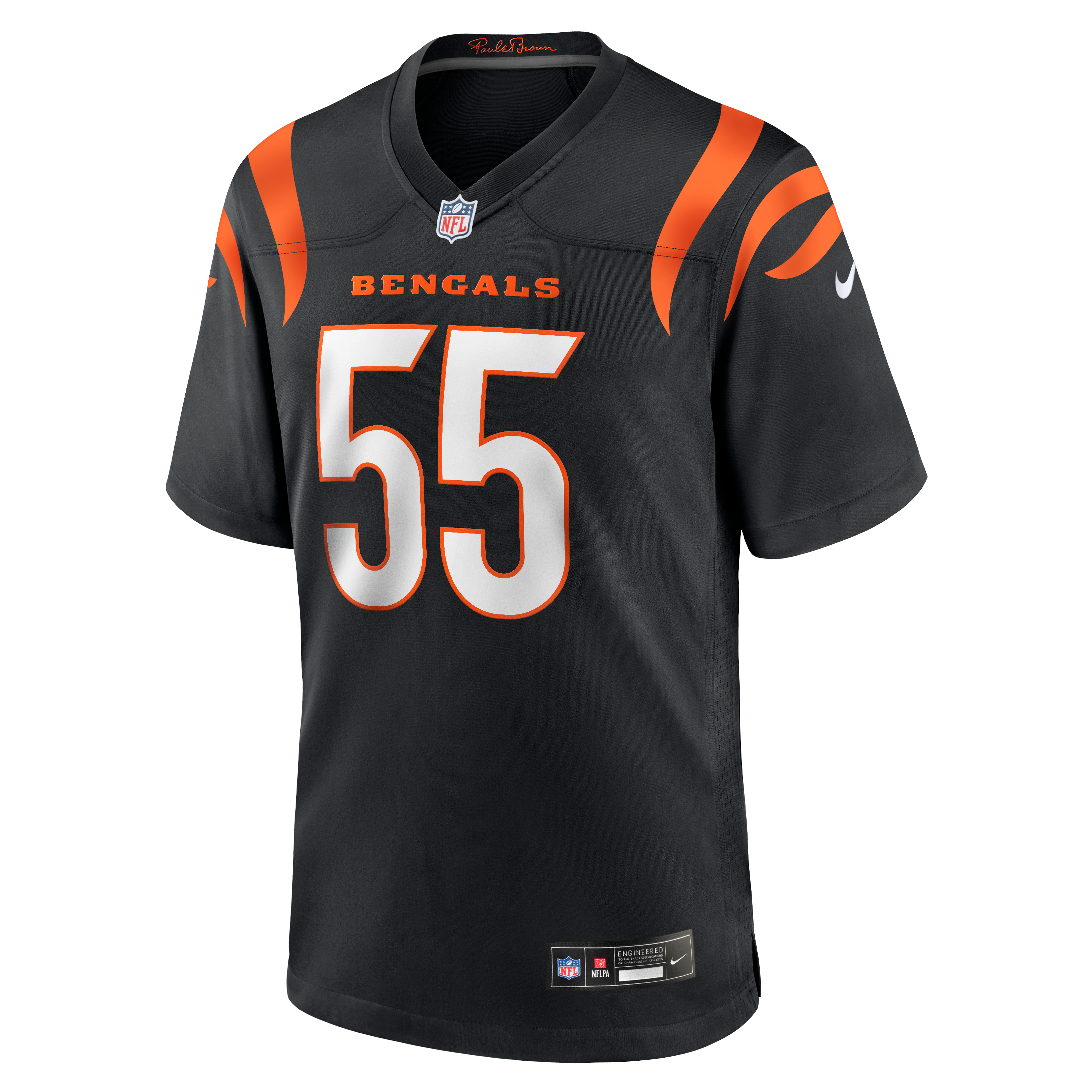 Maillot de match Nike Cashius Howell noir pour homme, équipe des Bengals Cincinnati