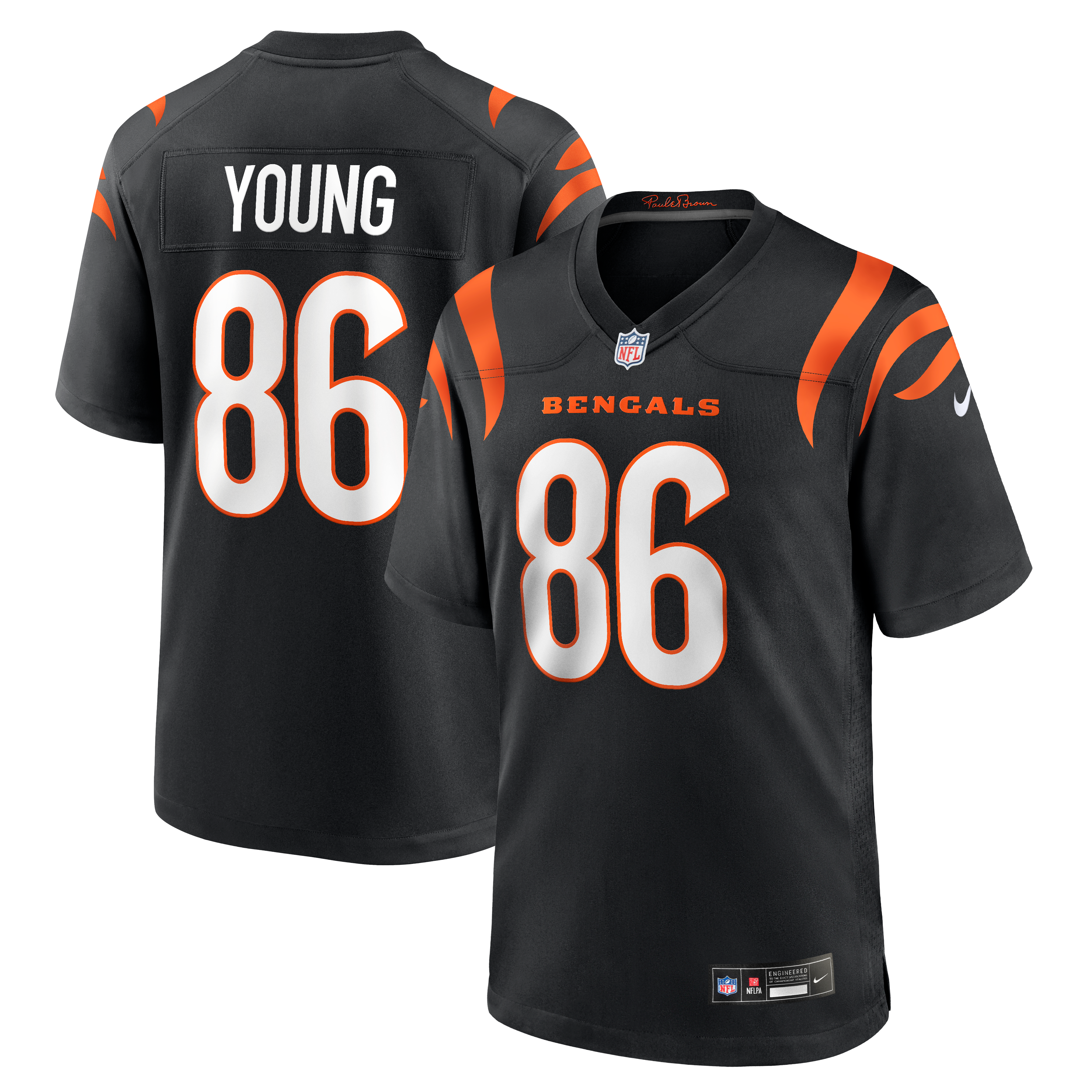 Men's Nike Colbie Young Black Cincinnati Bengals Team Game Jersey