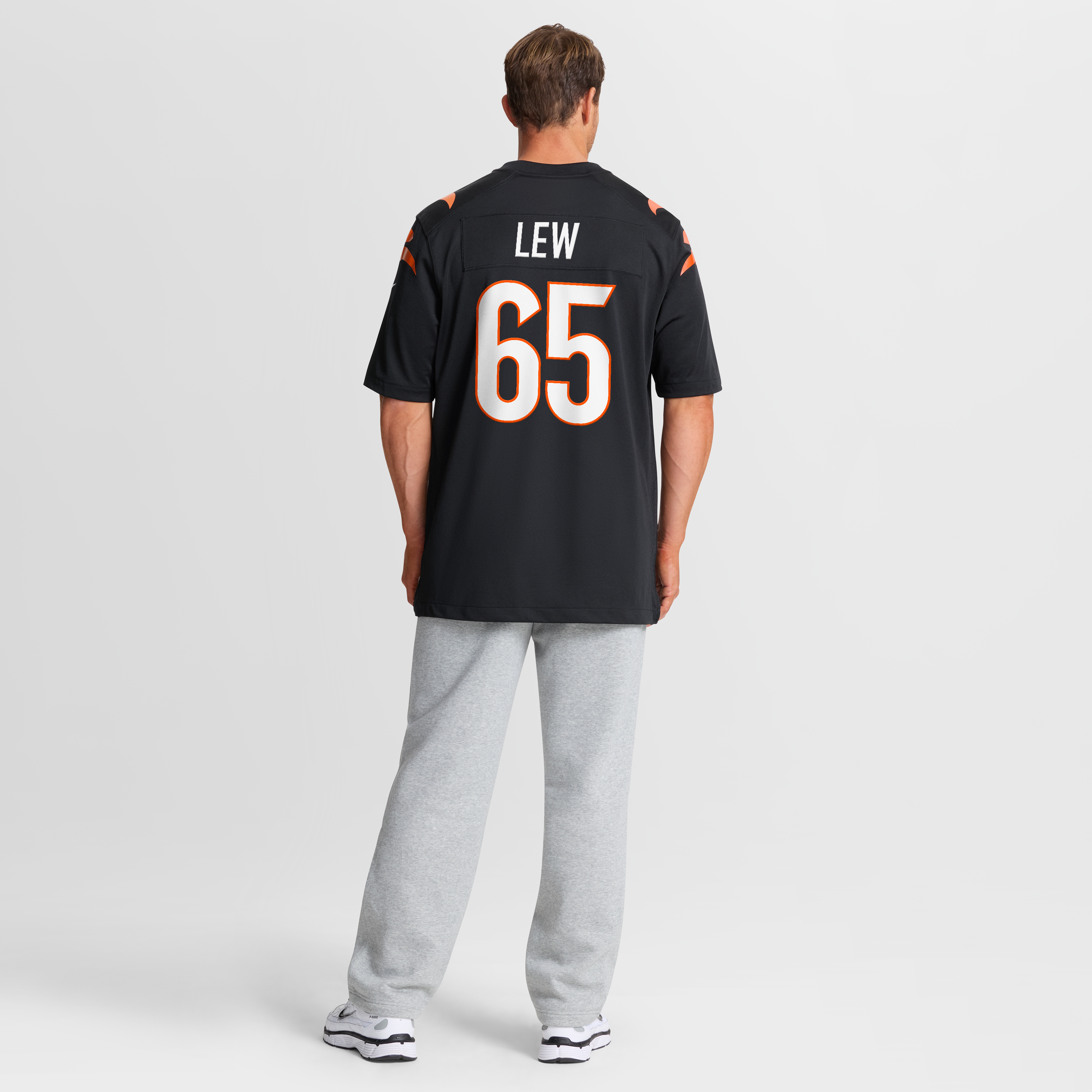 Men's Nike Connor Lew Black Cincinnati Bengals Team Game Jersey