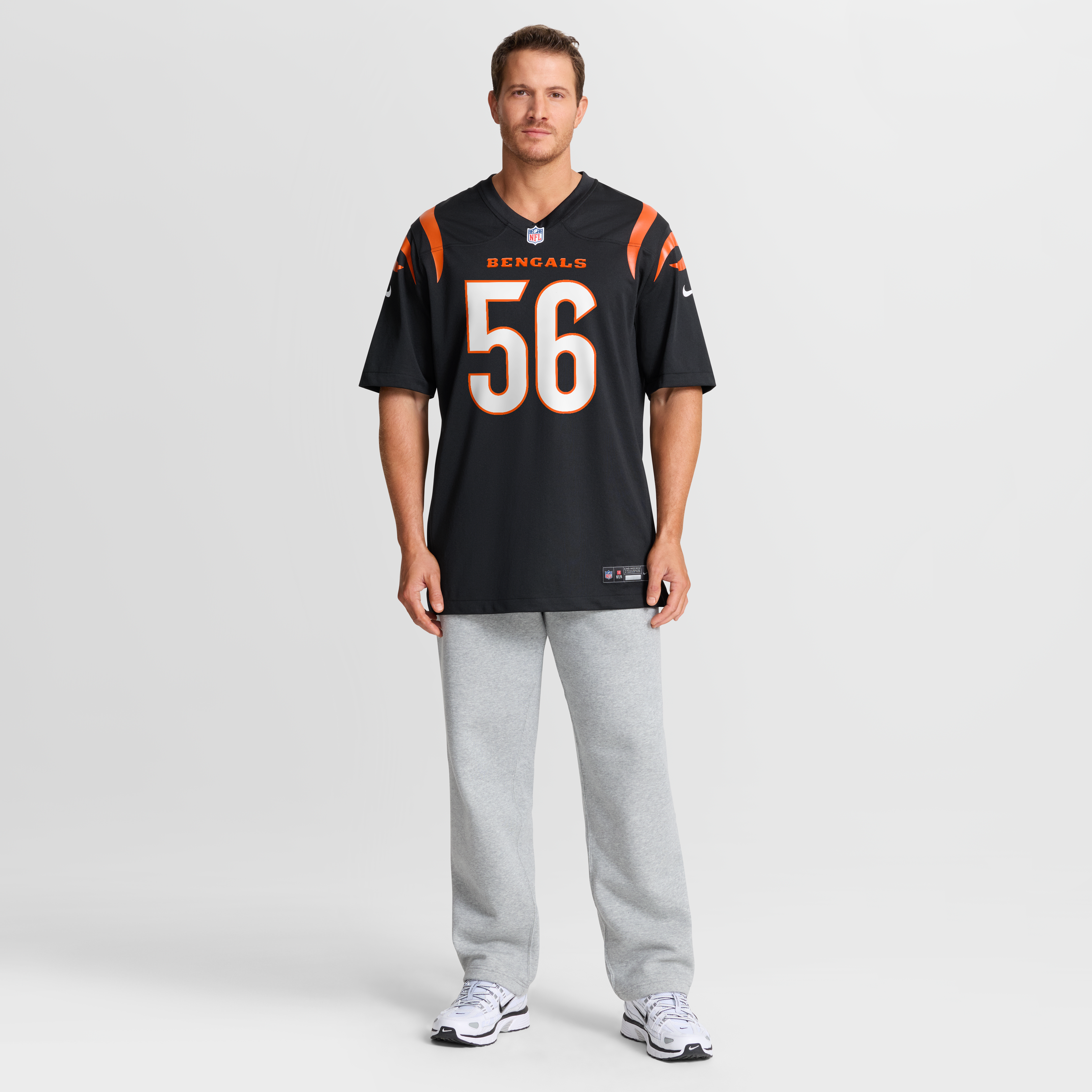 Maillot de match Nike Garmon Randolph noir des Bengals Cincinnati pour homme