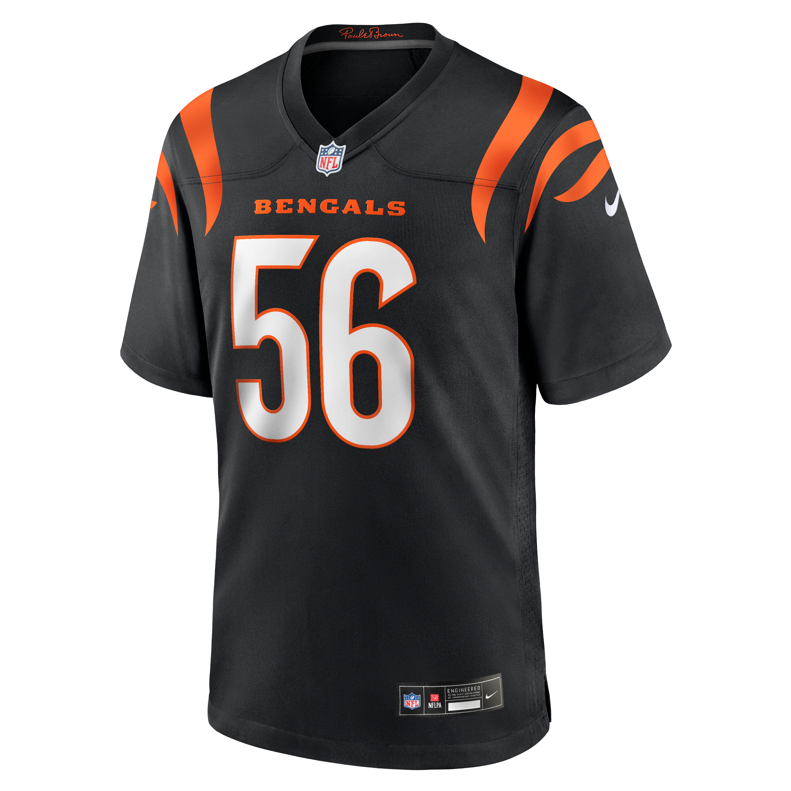 Maillot de match Nike Garmon Randolph noir des Bengals Cincinnati pour homme