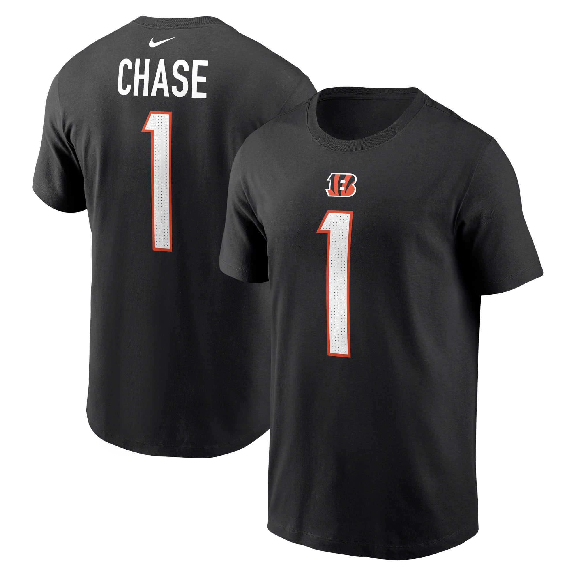 Men's Nike Ja'Marr Chase Black Cincinnati Bengals Name & Number T-Shirt