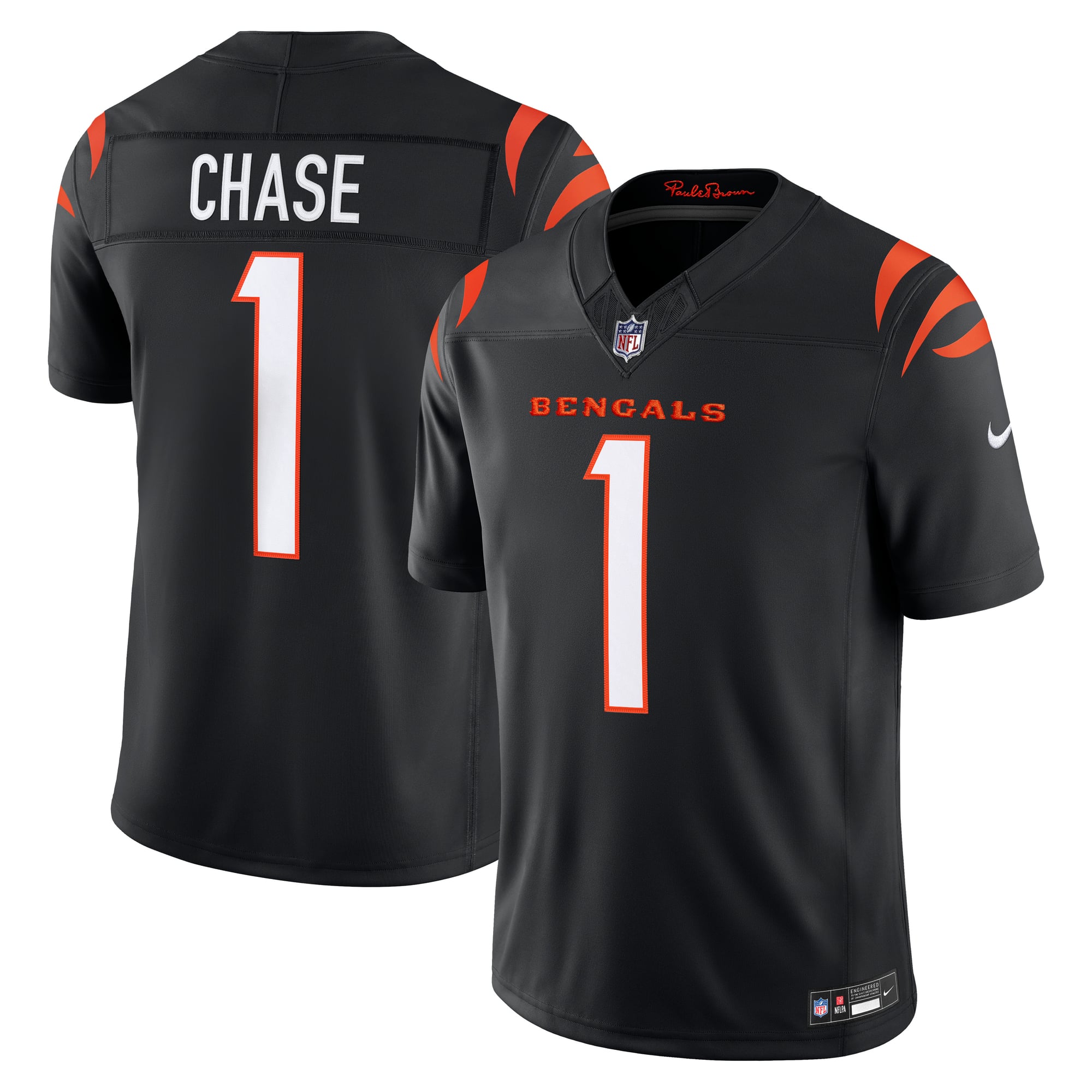 Maillot Nike Ja'Marr Chase noir Cincinnati Bengals Team Vapor F.U.S.E. édition limitée cousue