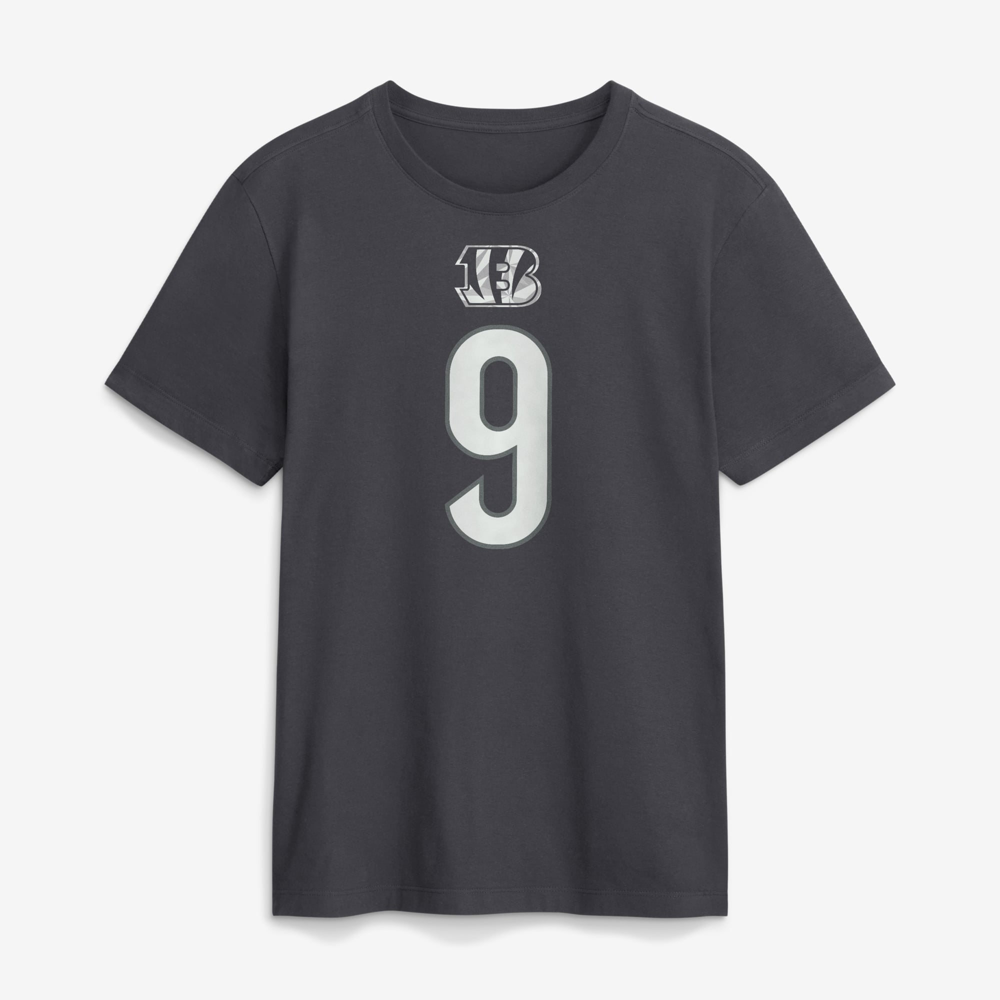 Men's Nike Joe Burrow Anthracite Cincinnati Bengals Name & Number T-Shirt