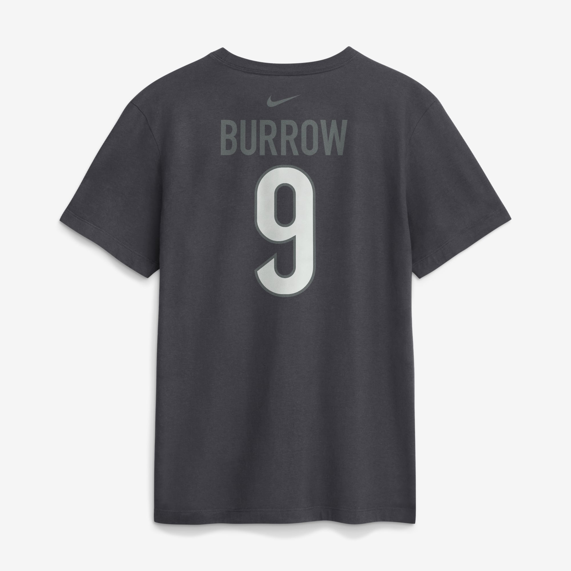 Men's Nike Joe Burrow Anthracite Cincinnati Bengals Name & Number T-Shirt