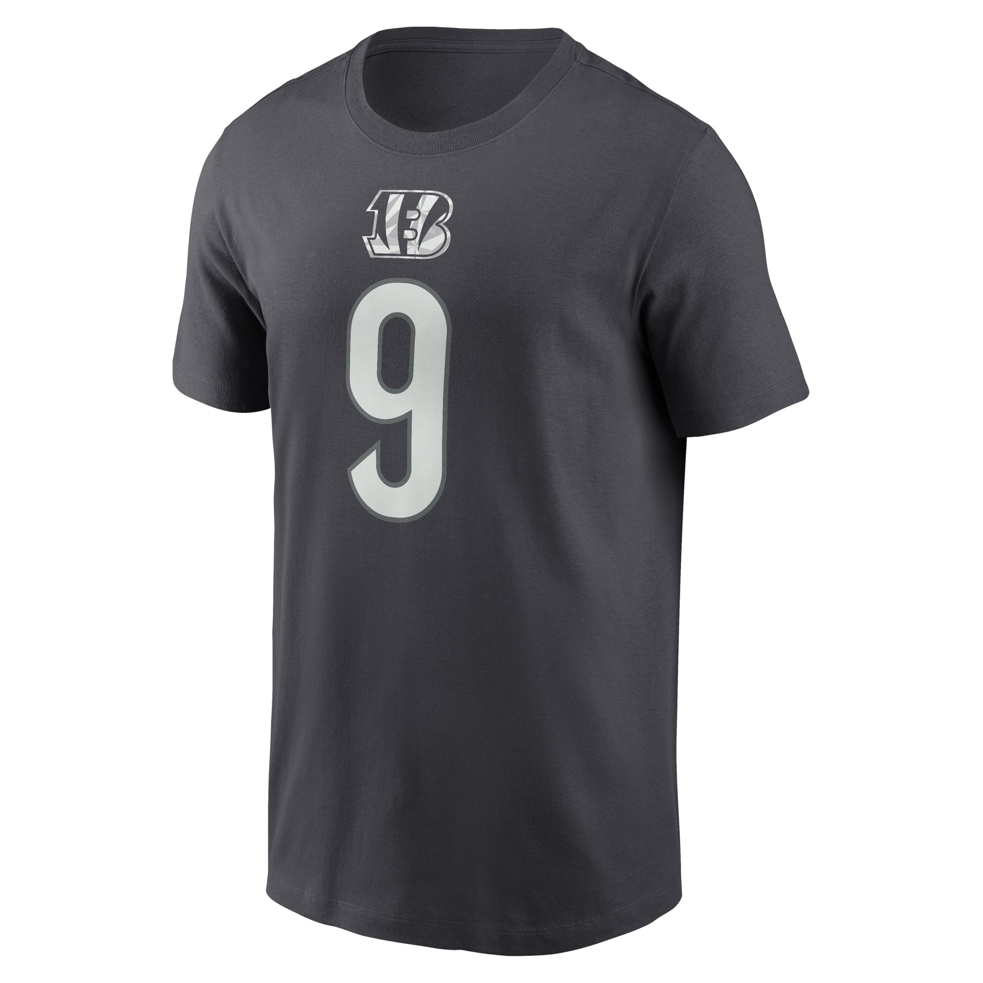 Men's Nike Joe Burrow Anthracite Cincinnati Bengals Name & Number T-Shirt