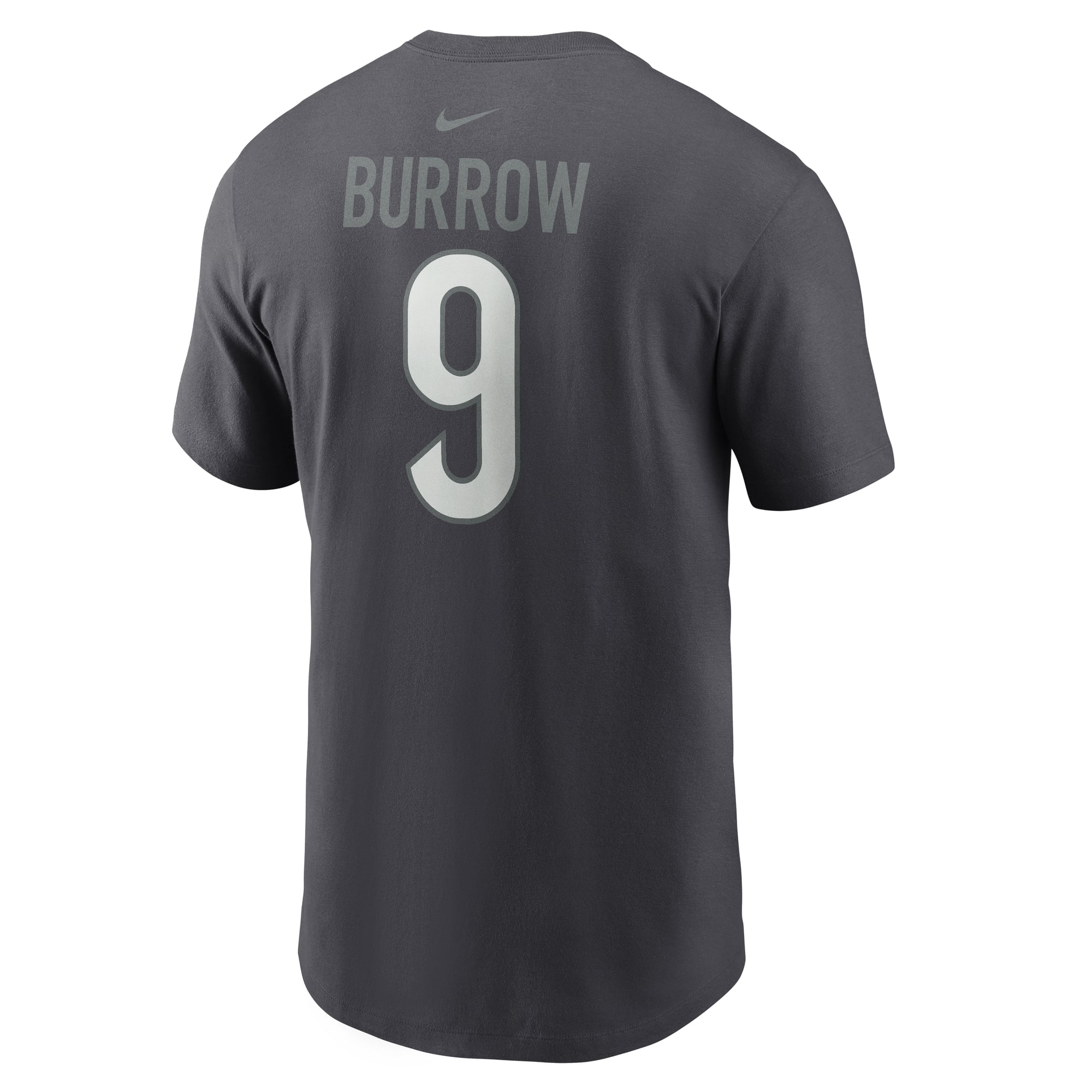 Men's Nike Joe Burrow Anthracite Cincinnati Bengals Name & Number T-Shirt