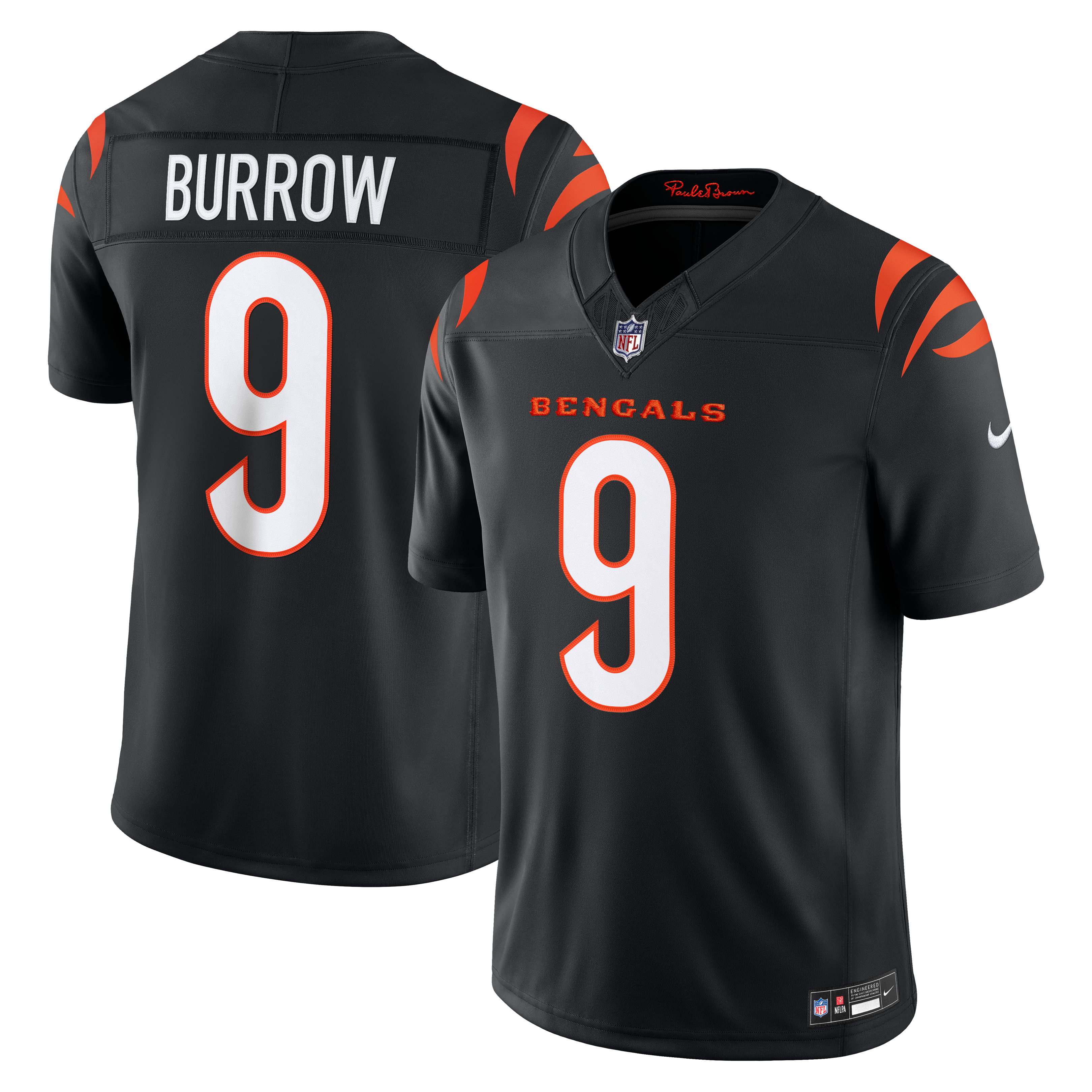 Men's Nike Joe Burrow Black Cincinnati Bengals Team Vapor F.U.S.E. Stitched Limited Jersey