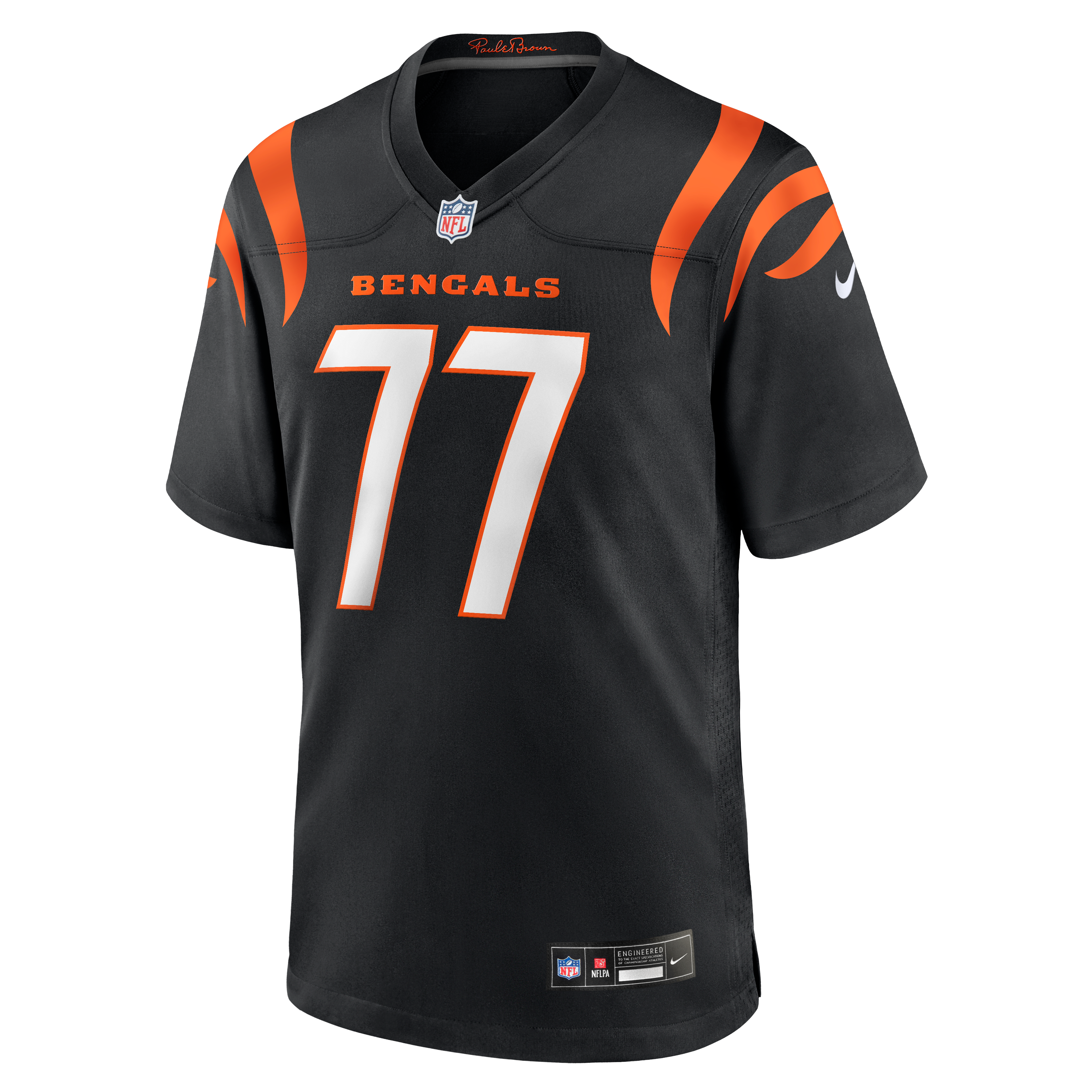 Maillot de match Nike Myles Hinton noir pour homme, équipe des Bengals Cincinnati