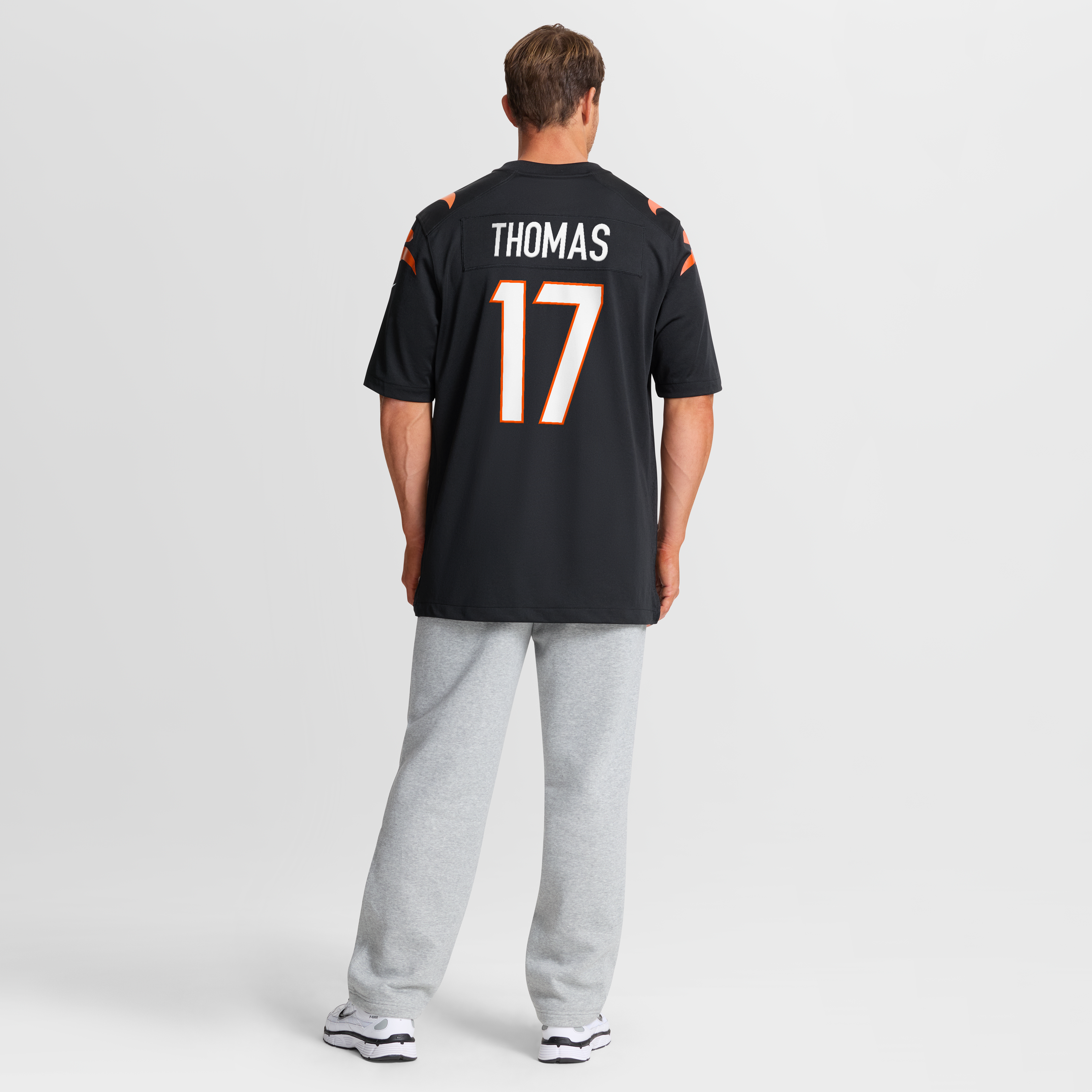 Maillot de match Nike Noah Thomas noir des Bengals Cincinnati pour homme