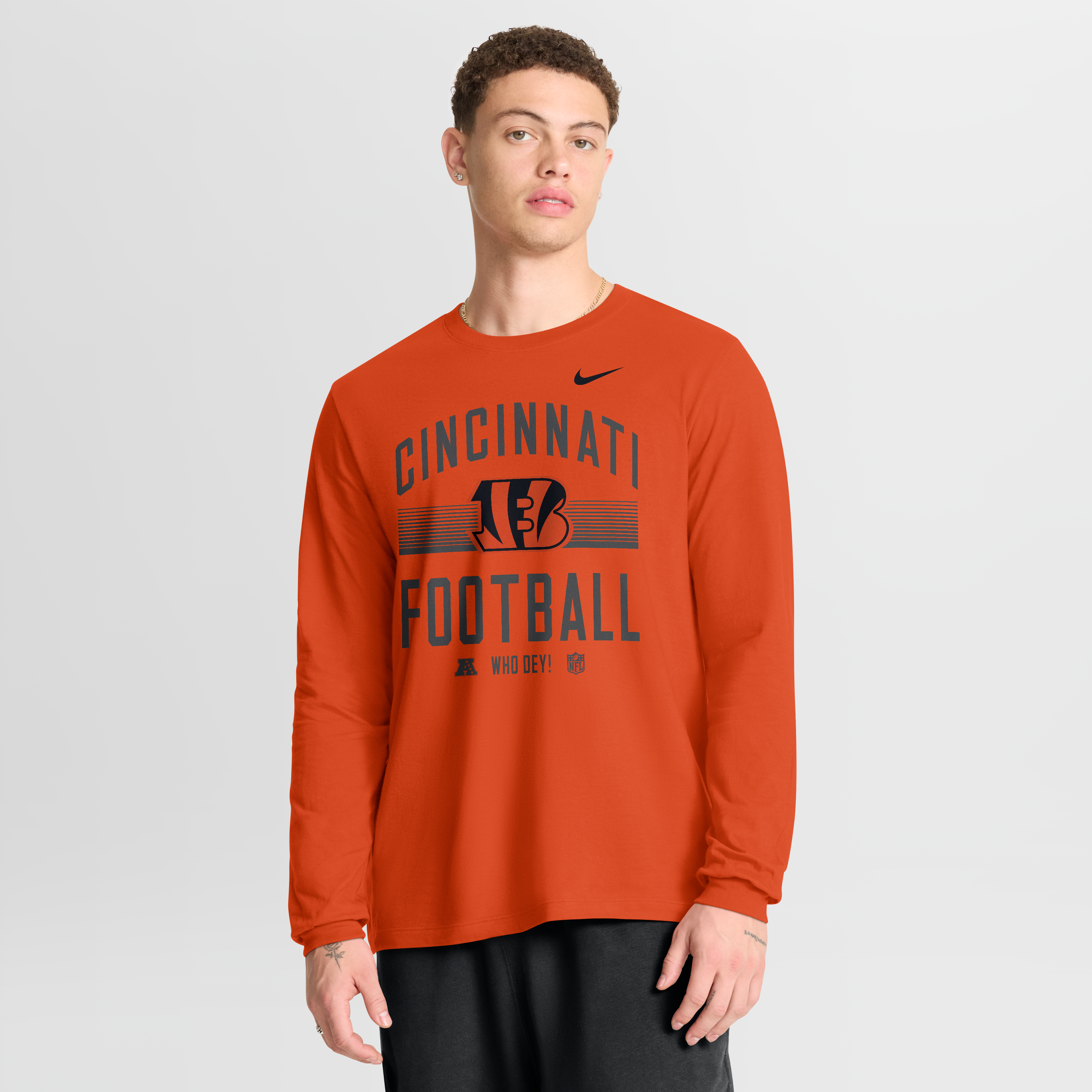 T-shirt à manches longues en coton essentiel Nike orange Cincinnati Bengals Always Prepared pour homme