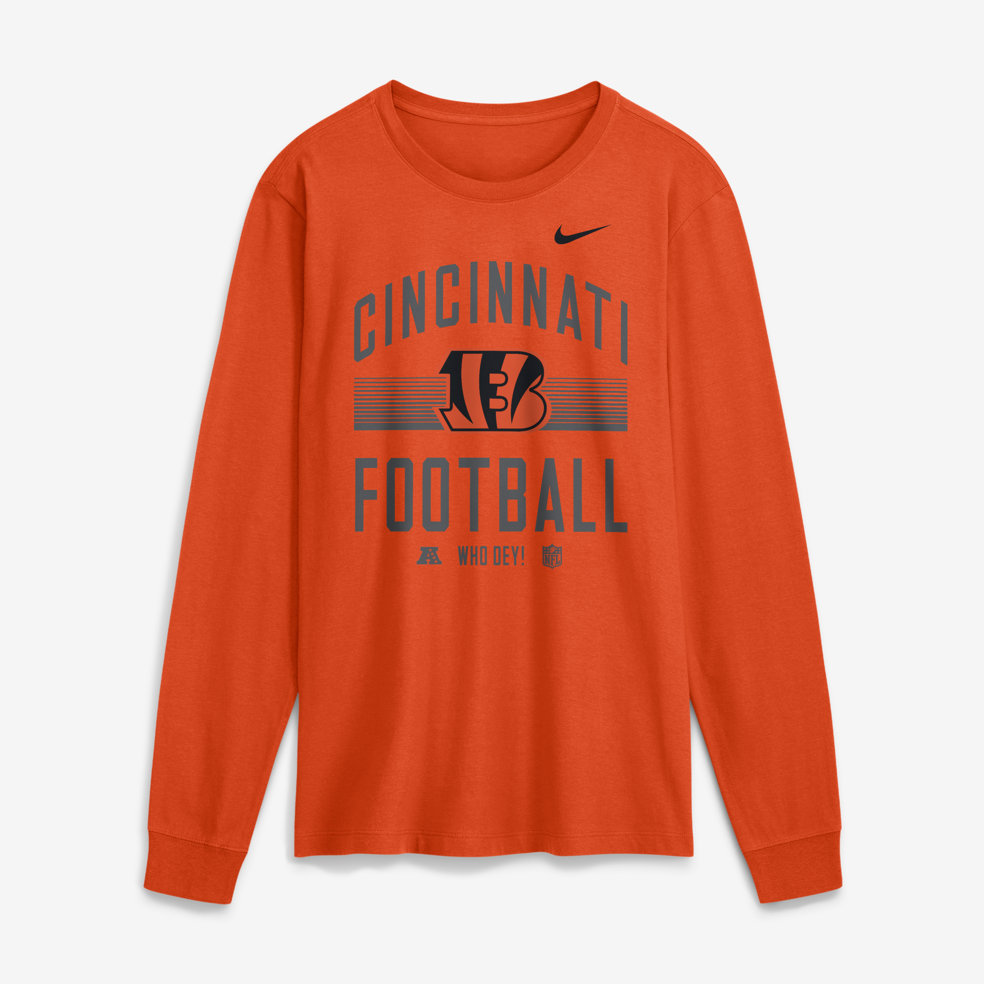 T-shirt à manches longues en coton essentiel Nike orange Cincinnati Bengals Always Prepared pour homme
