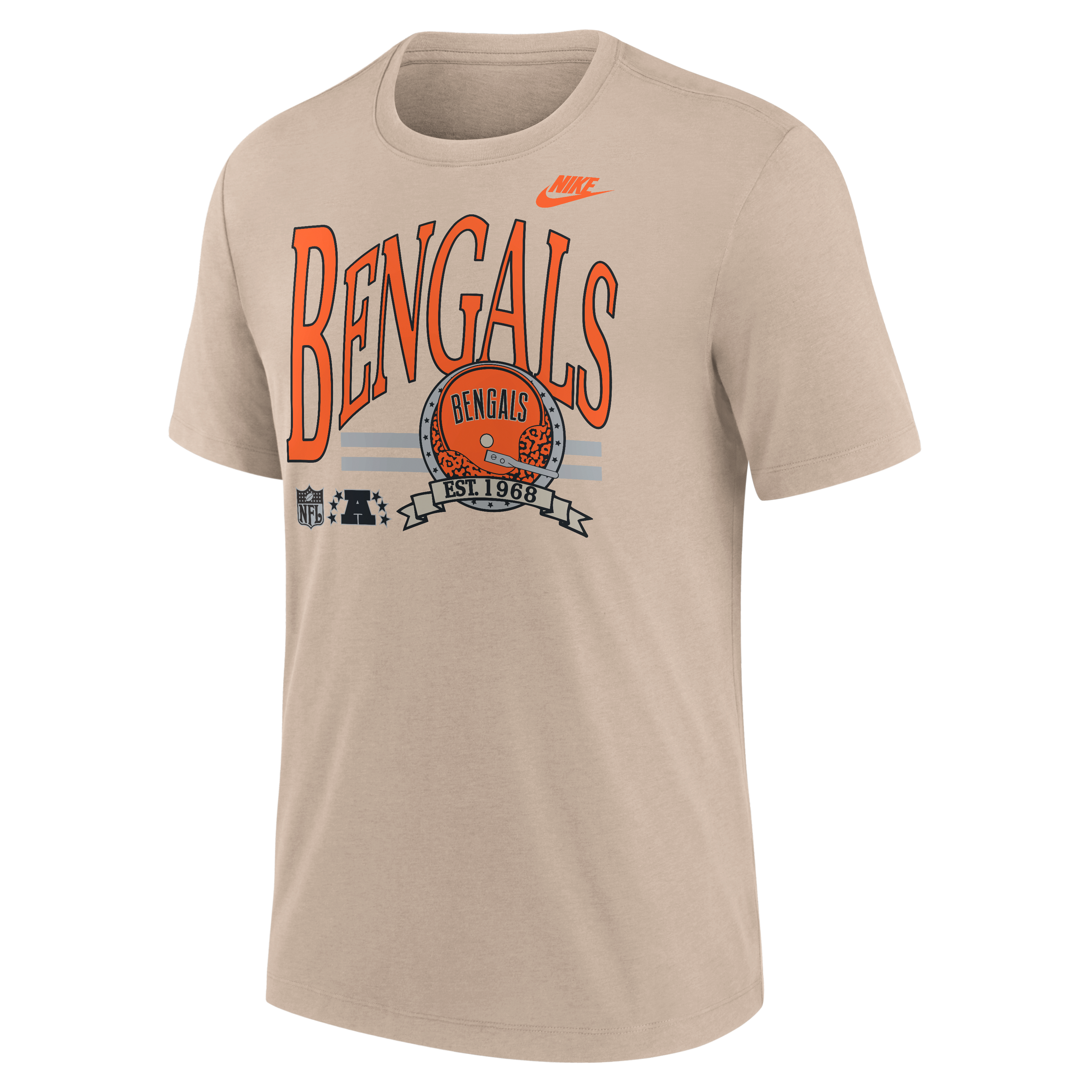 Men's Nike Sand Cincinnati Bengals Rewind Tri-Blend T-Shirt