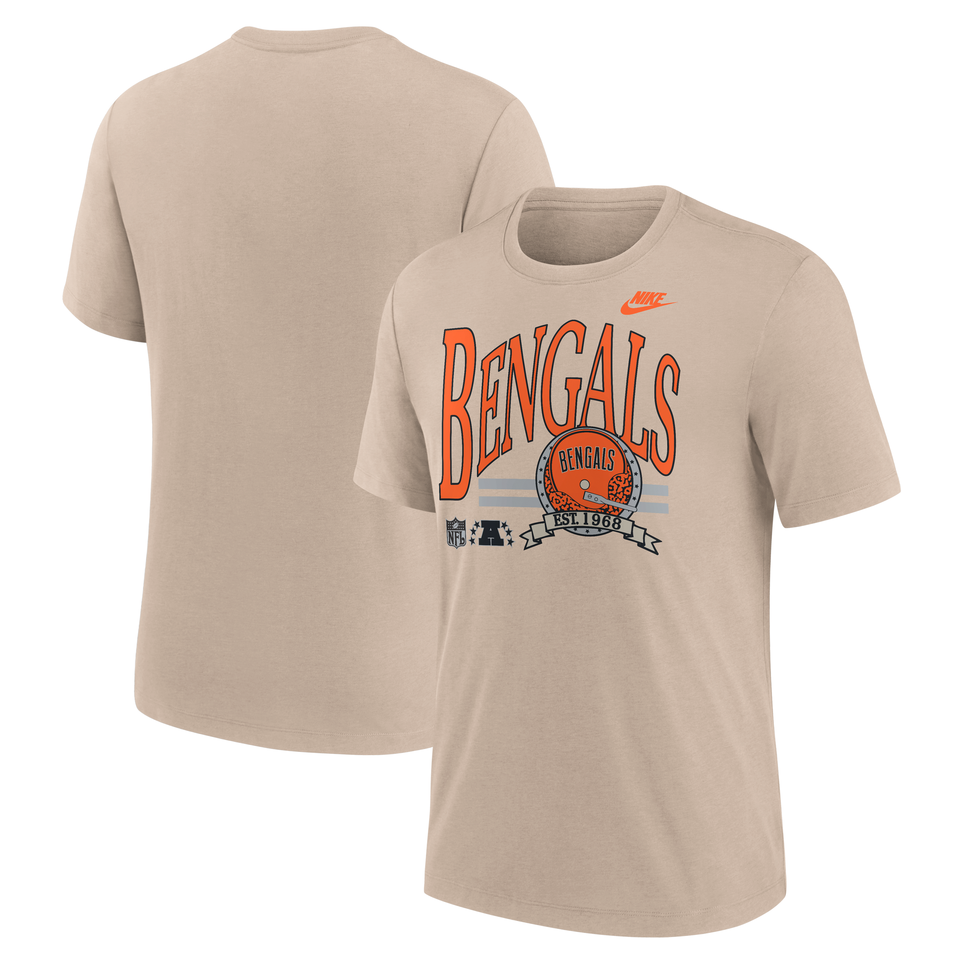 Men's Nike Sand Cincinnati Bengals Rewind Tri-Blend T-Shirt