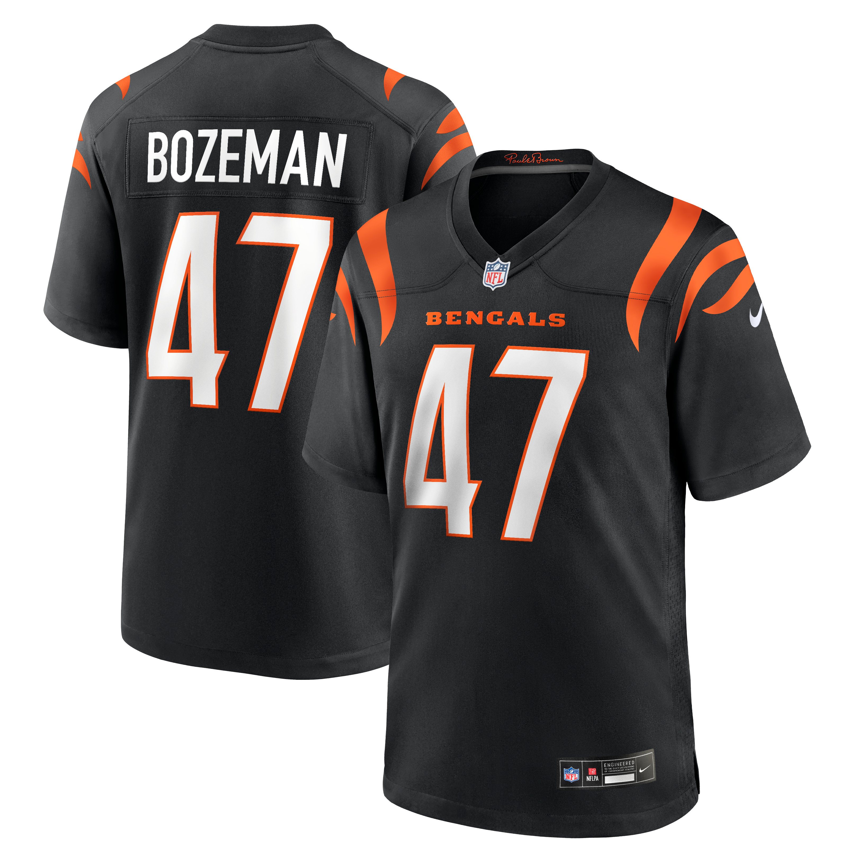 Maillot de match Nike Swayze Bozeman noir pour homme, équipe des Bengals Cincinnati