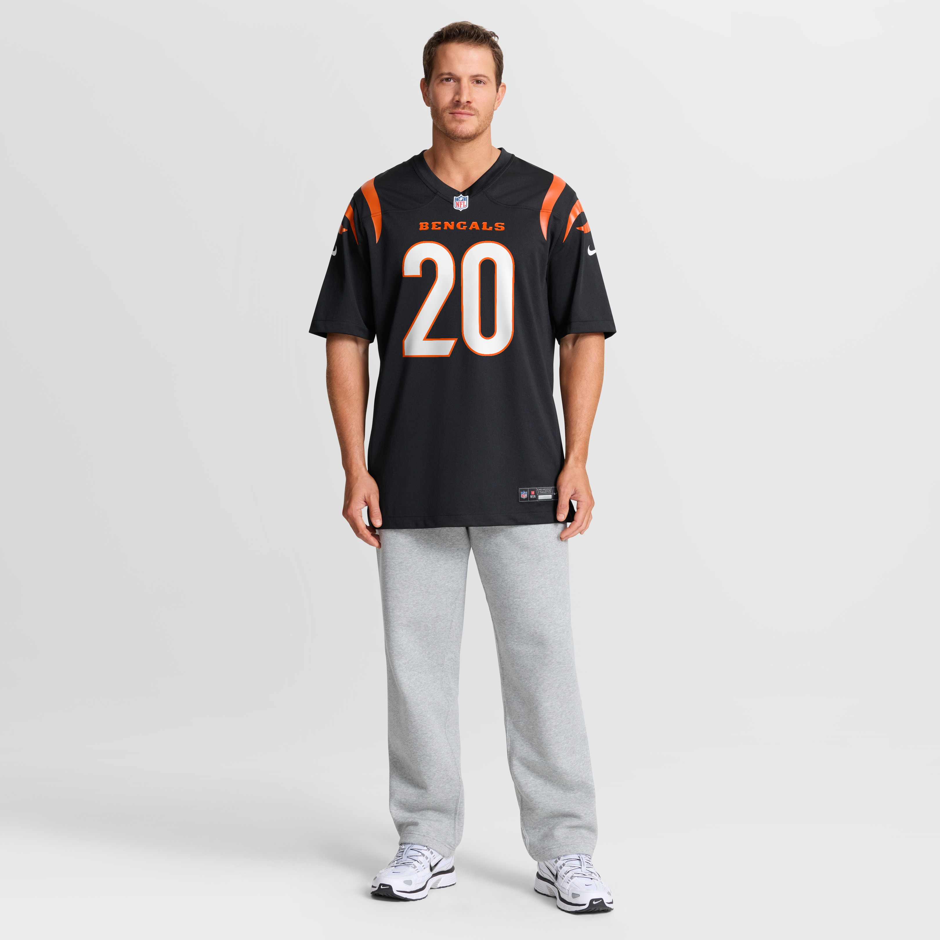 Maillot de match Nike Tacario Davis noir pour homme, équipe des Bengals Cincinnati