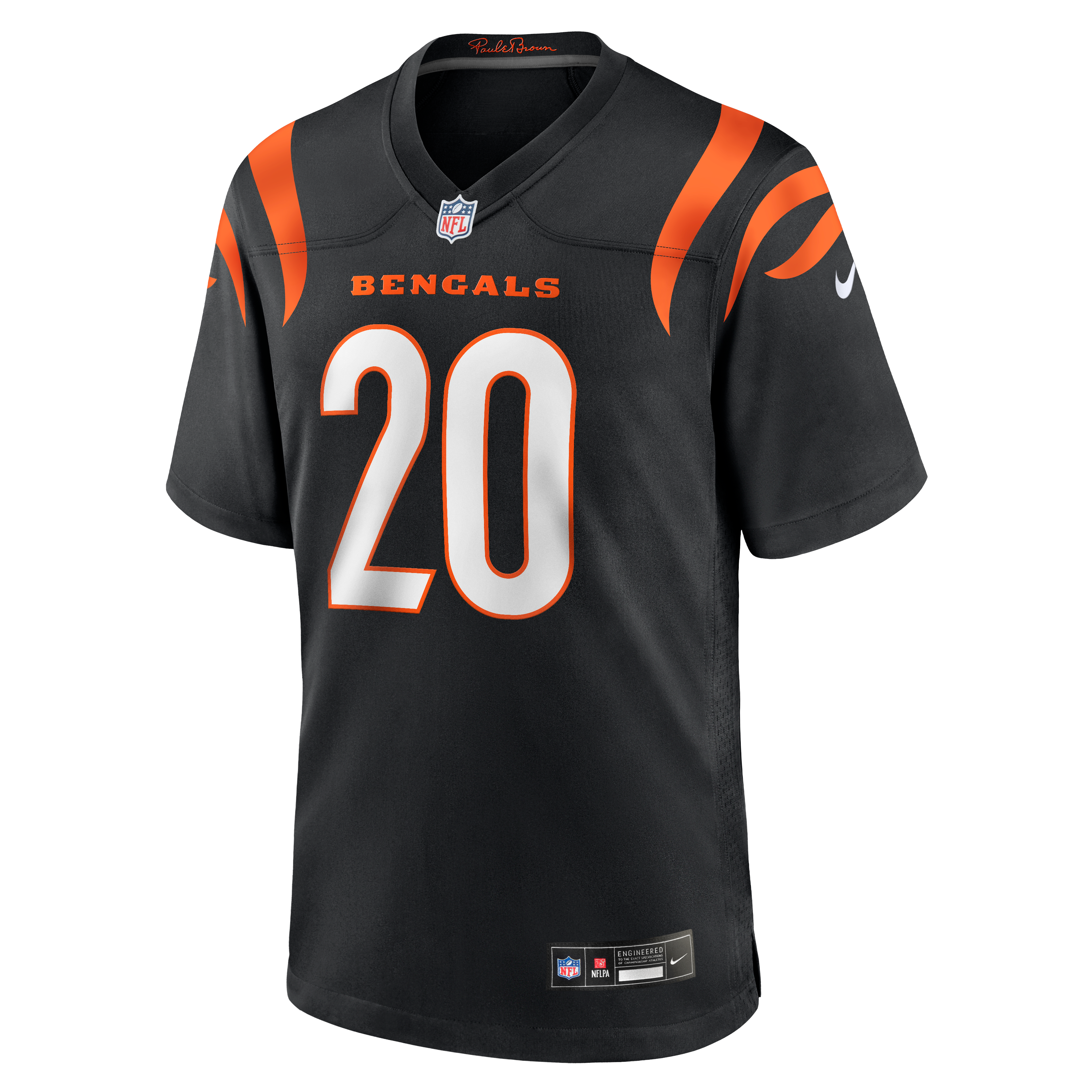 Maillot de match Nike Tacario Davis noir pour homme, équipe des Bengals Cincinnati