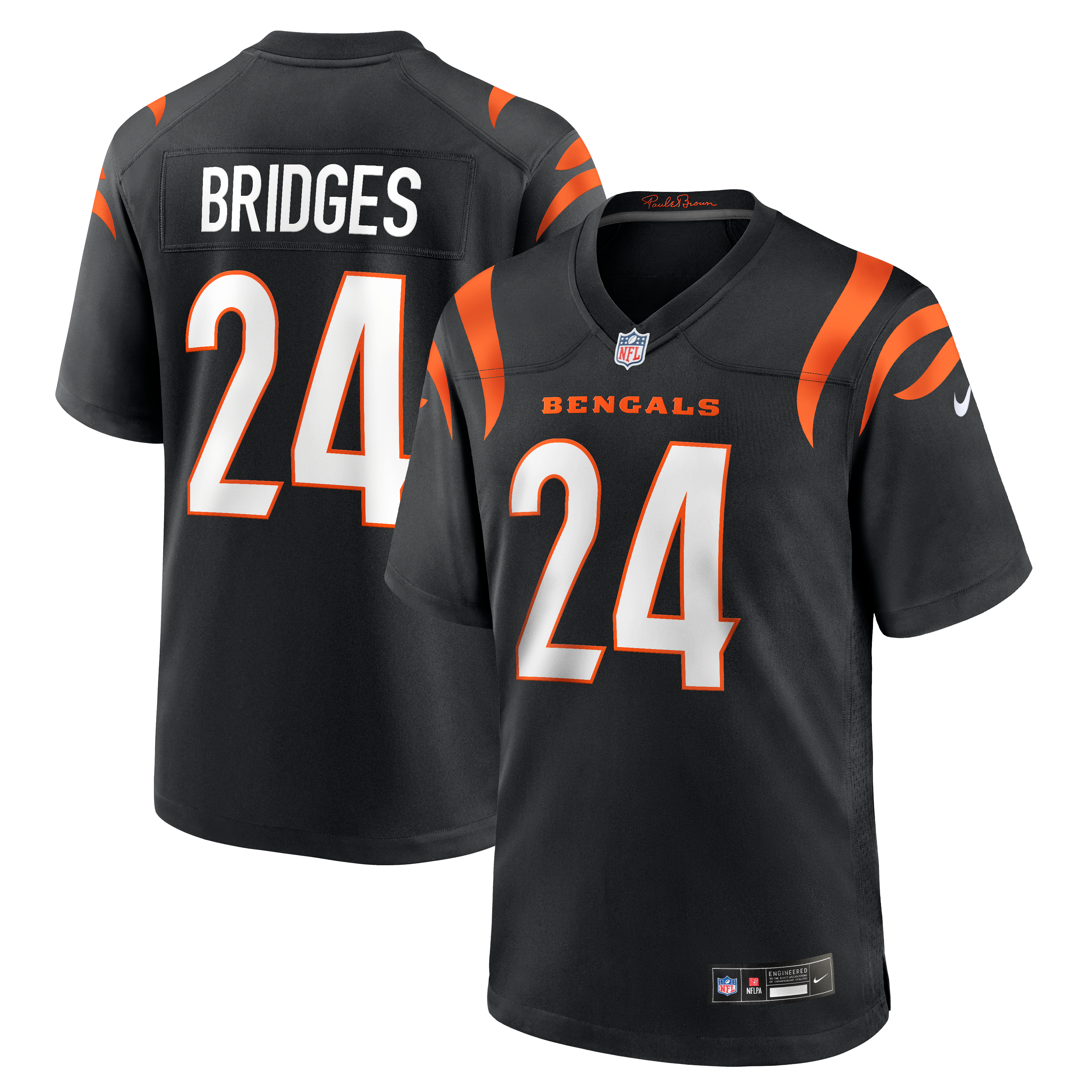 Maillot de match Nike Trikweze Bridges noir pour homme, équipe des Bengals Cincinnati
