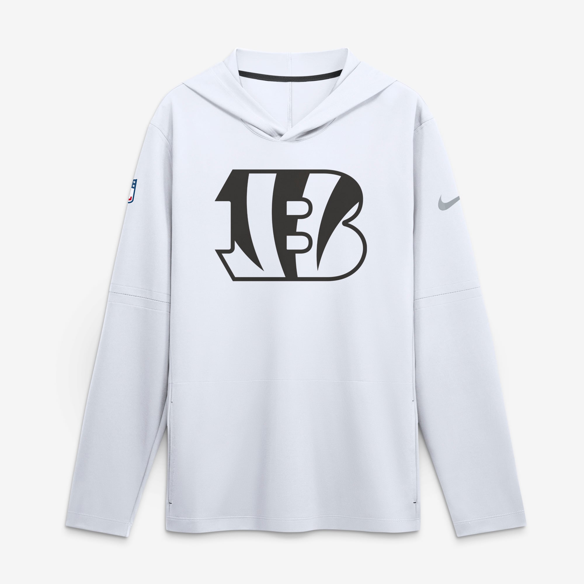 Men's Nike White Cincinnati Bengals Sideline Alternate Lightweight Long Sleeve Hooded Dri-FIT T-Shirt