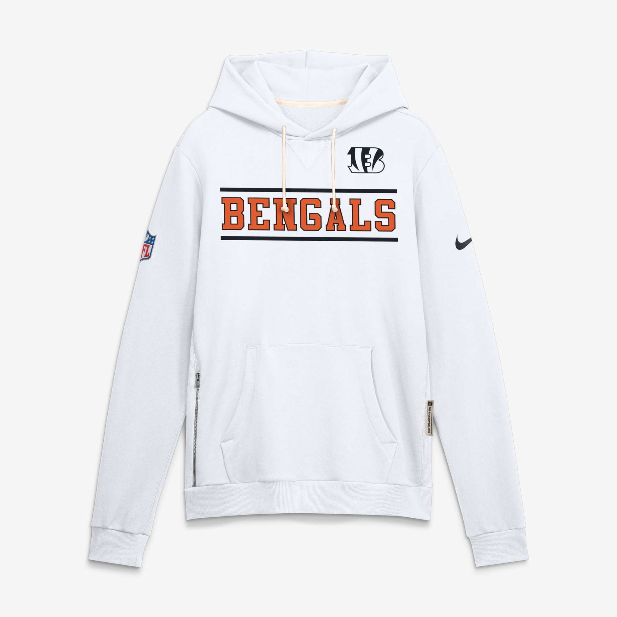 Sweat à capuche Nike blanc pour homme, édition standard des arbitres de replay Bengals Cincinnati, version alternative Dri-FIT