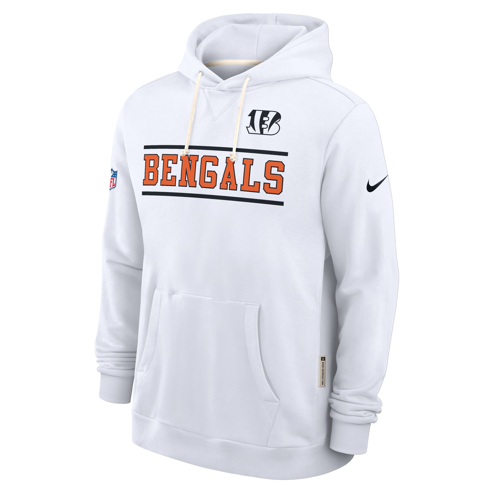 Men's Nike White Cincinnati Bengals Standard Issue Replay Officials Alternate Dri-FIT Hoodie