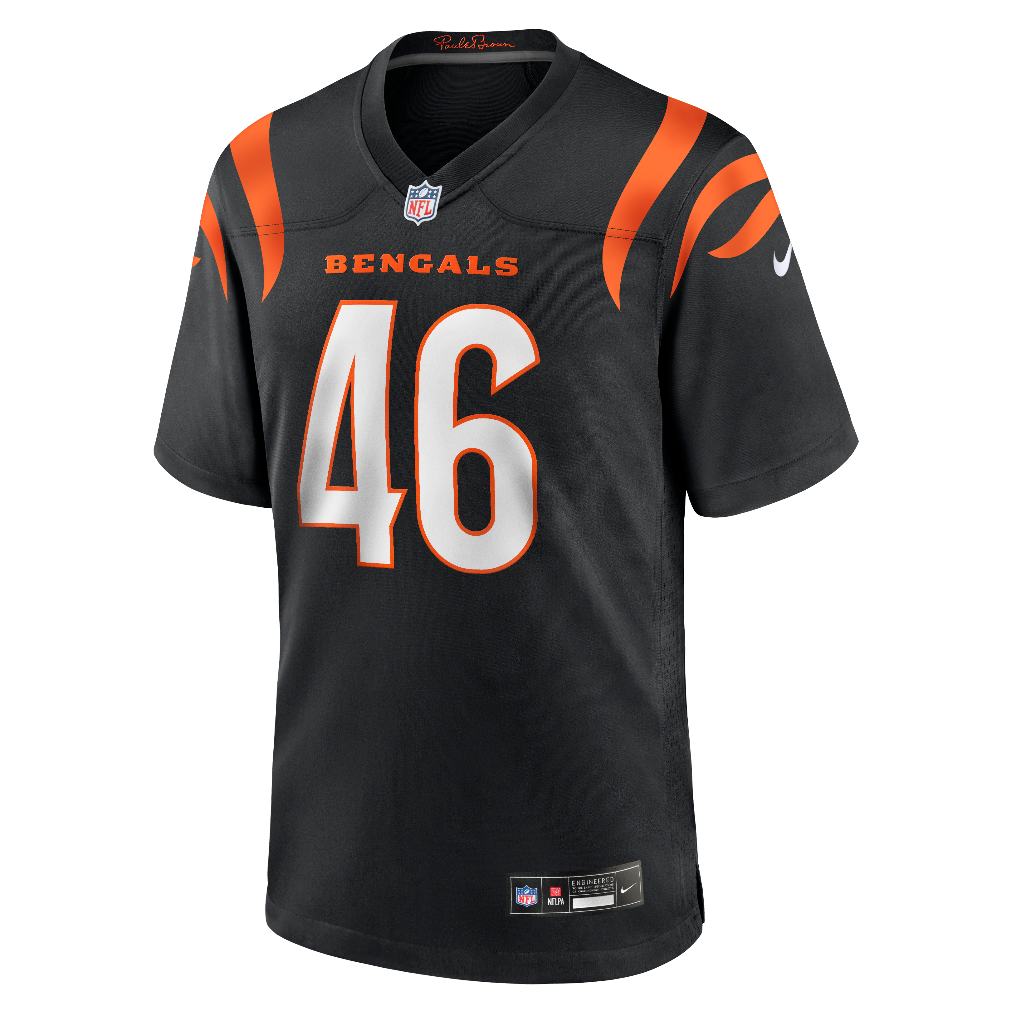 Maillot de match Nike Will Wagner noir des Bengals Cincinnati pour homme