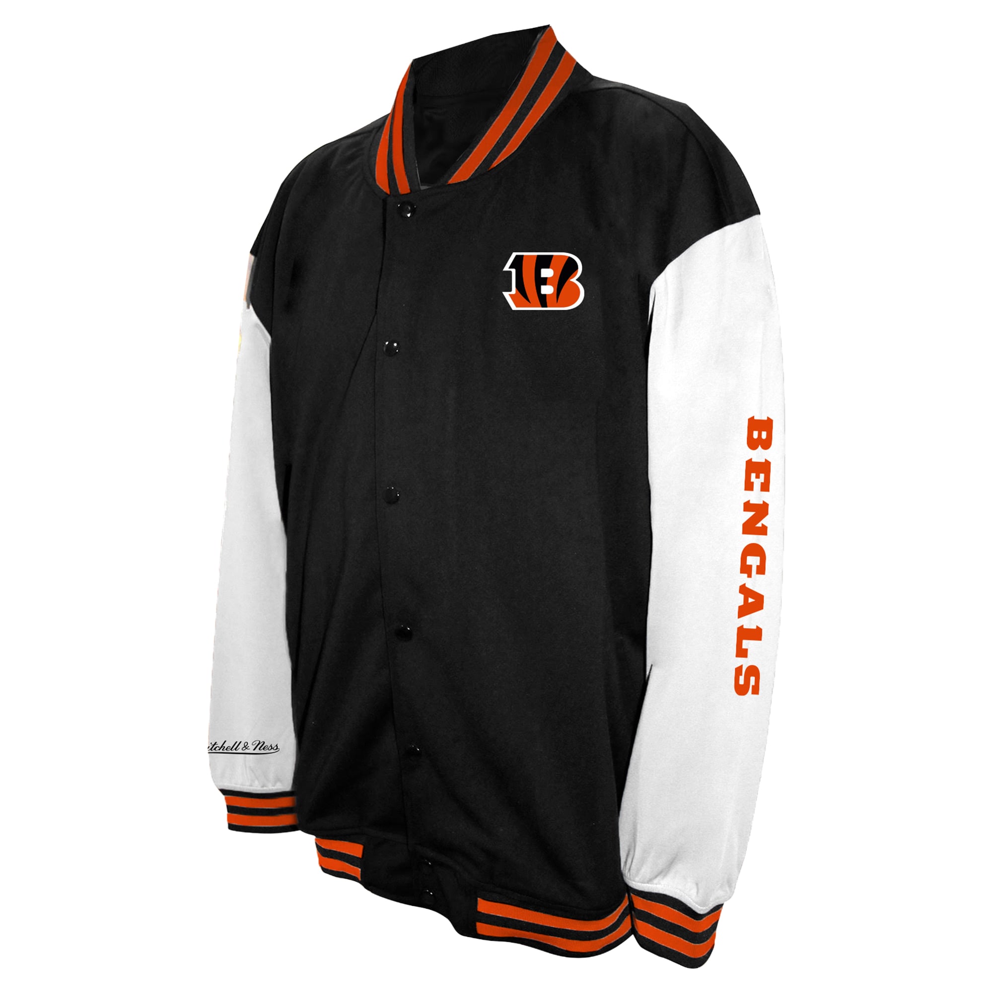 Men's Profile Black Cincinnati Bengals Big & Tall Full-Snap Varsity Jacket