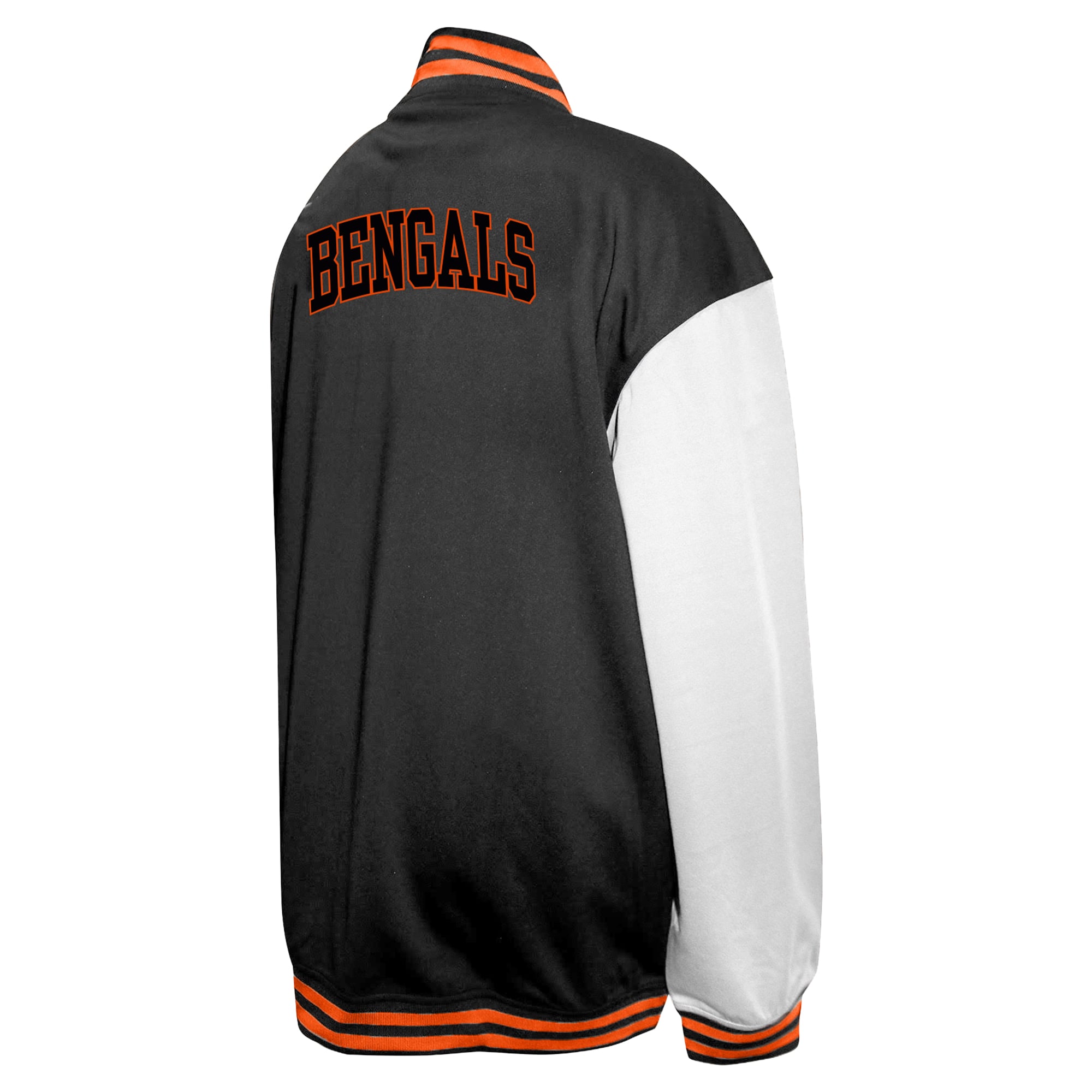 Men's Profile Black Cincinnati Bengals Big & Tall Full-Snap Varsity Jacket