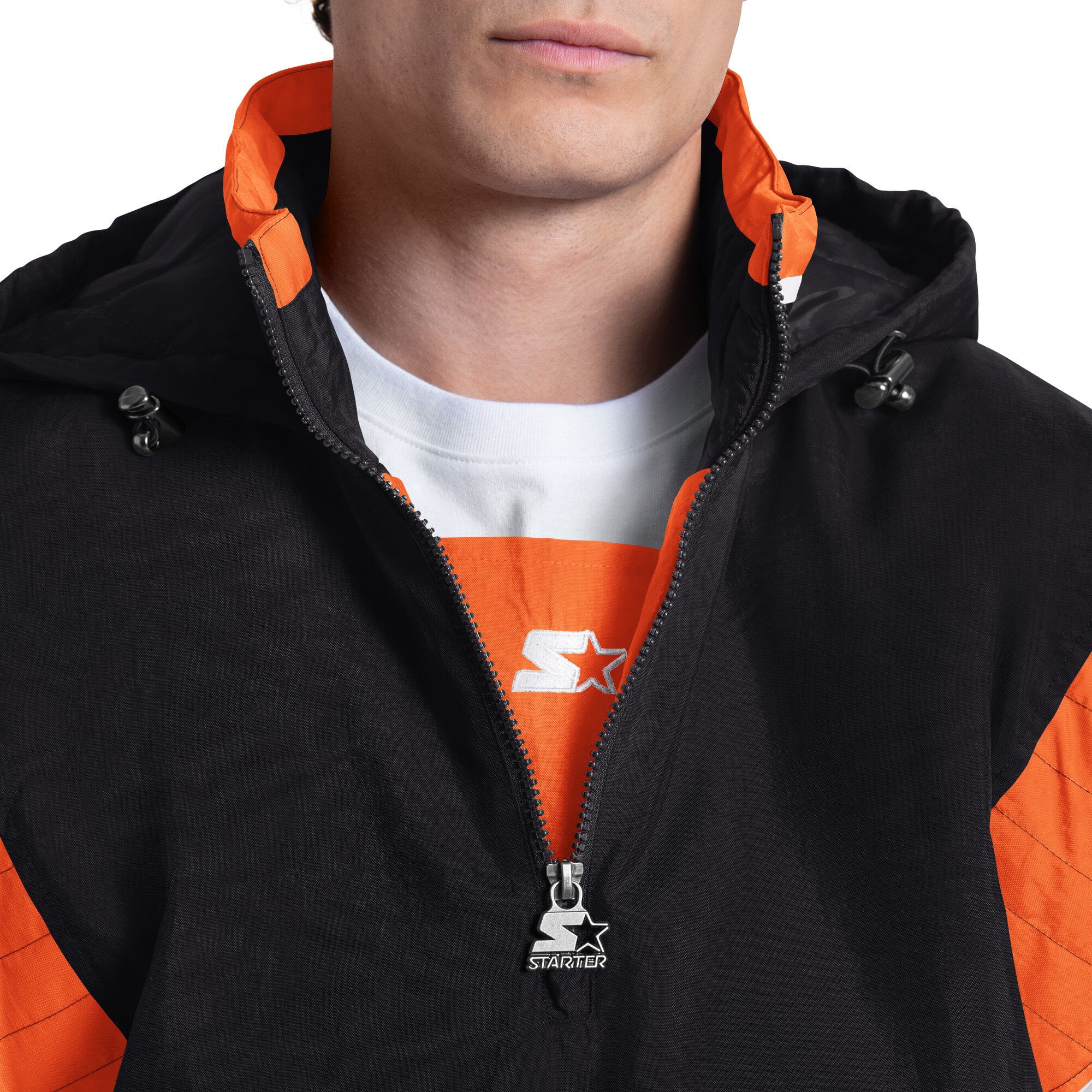 Veste à capuche demi-zip Starter noire pour homme, modèle Bengals de Cincinnati