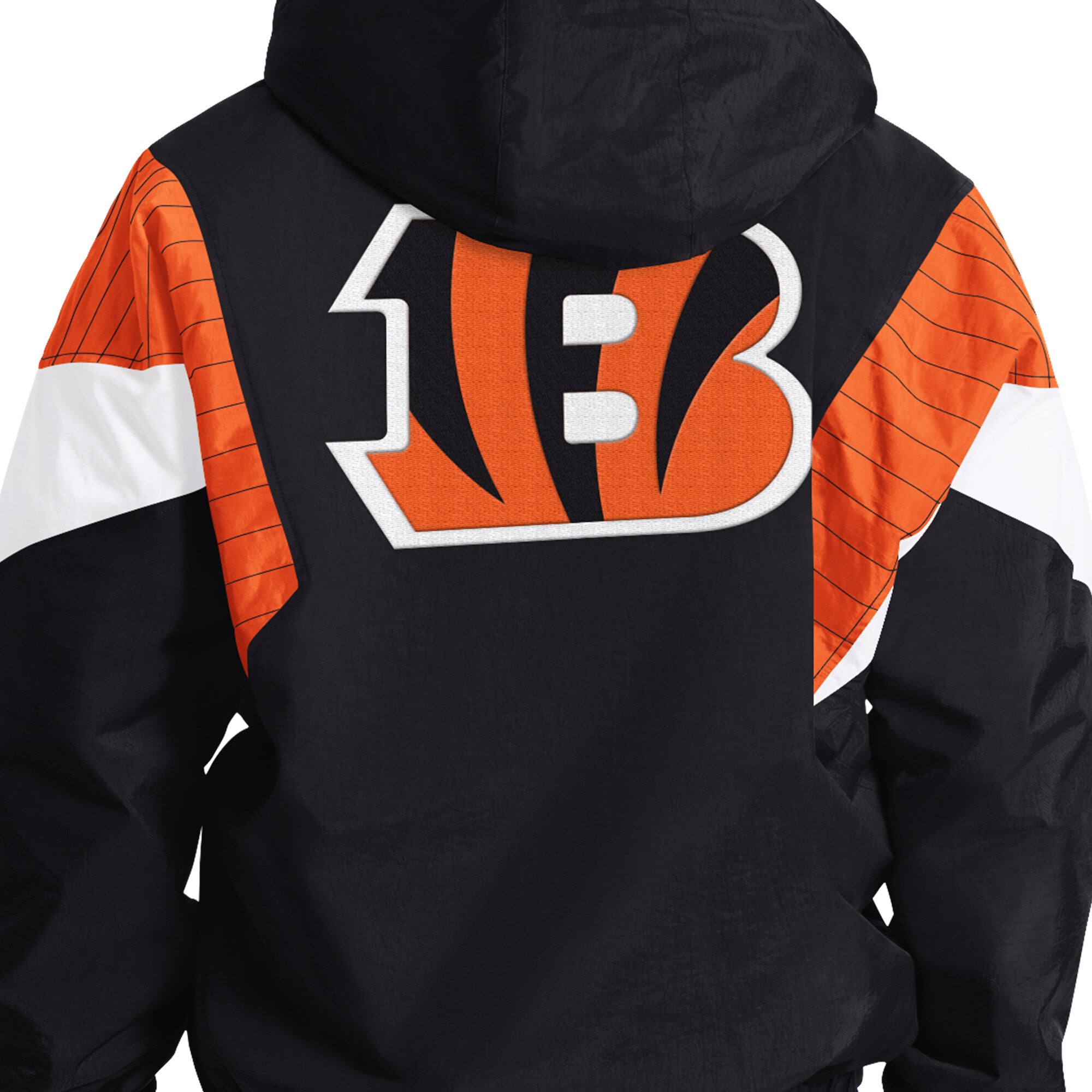 Veste à capuche demi-zip Starter noire pour homme, modèle Bengals de Cincinnati