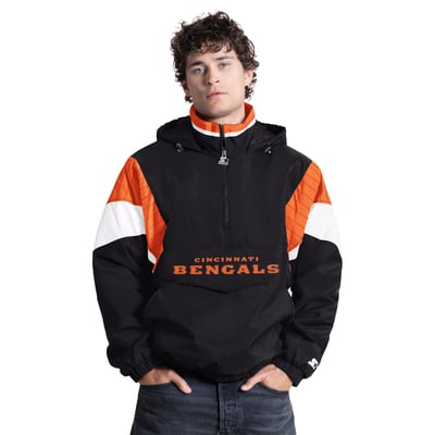 Cincinnati Bengals Starter Half-Zip Hooded Jacket - Black