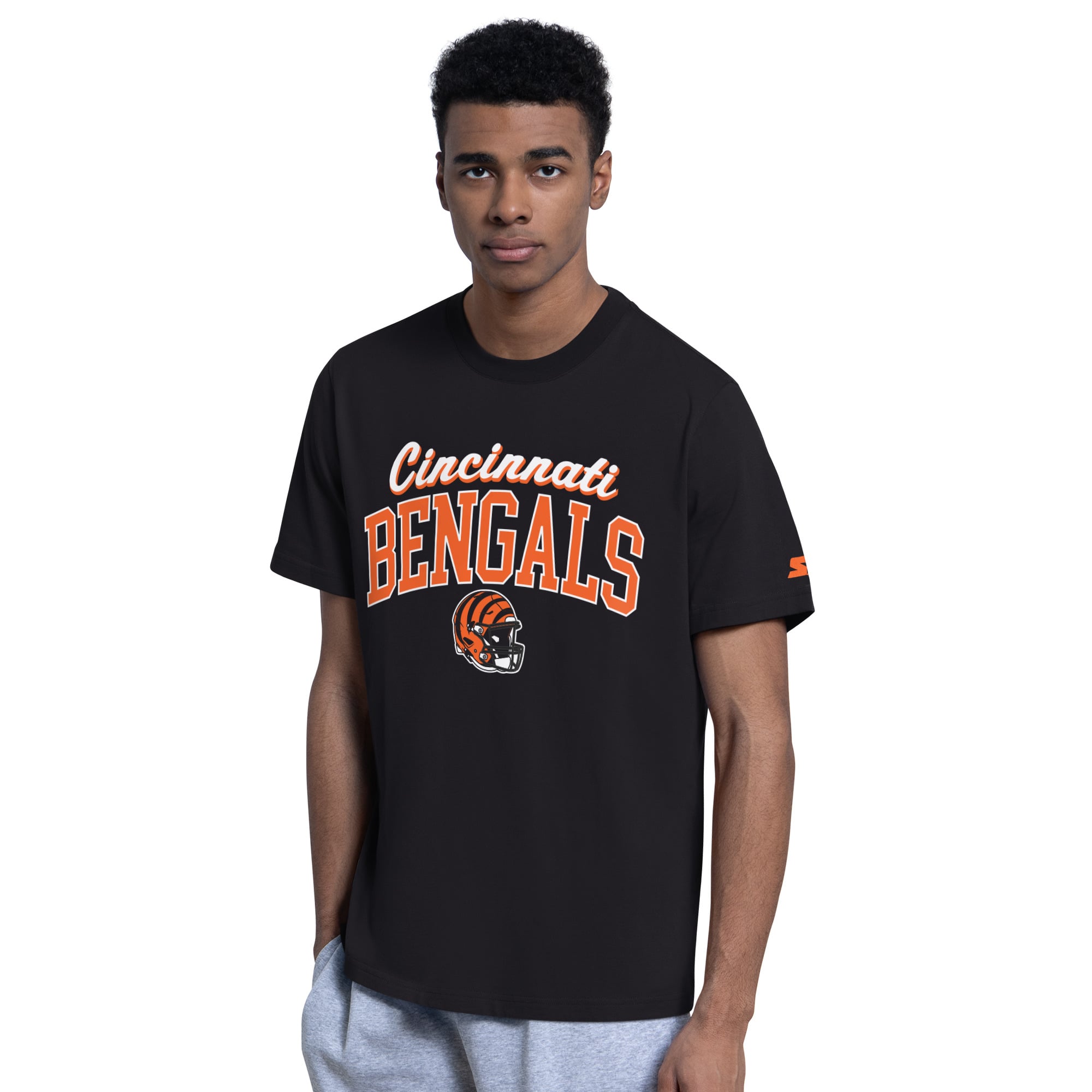 Ensemble t-shirt et sweat à capuche Starter noir pour homme avec logo des Bengals de Cincinnati