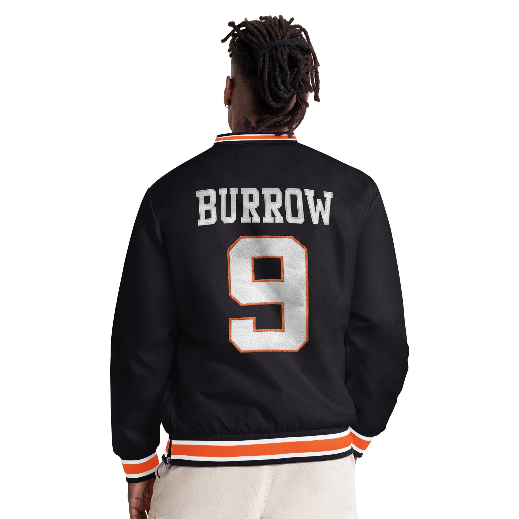 Men's Starter Joe Burrow Black Cincinnati Bengals Player Layer V-Neck Pullover