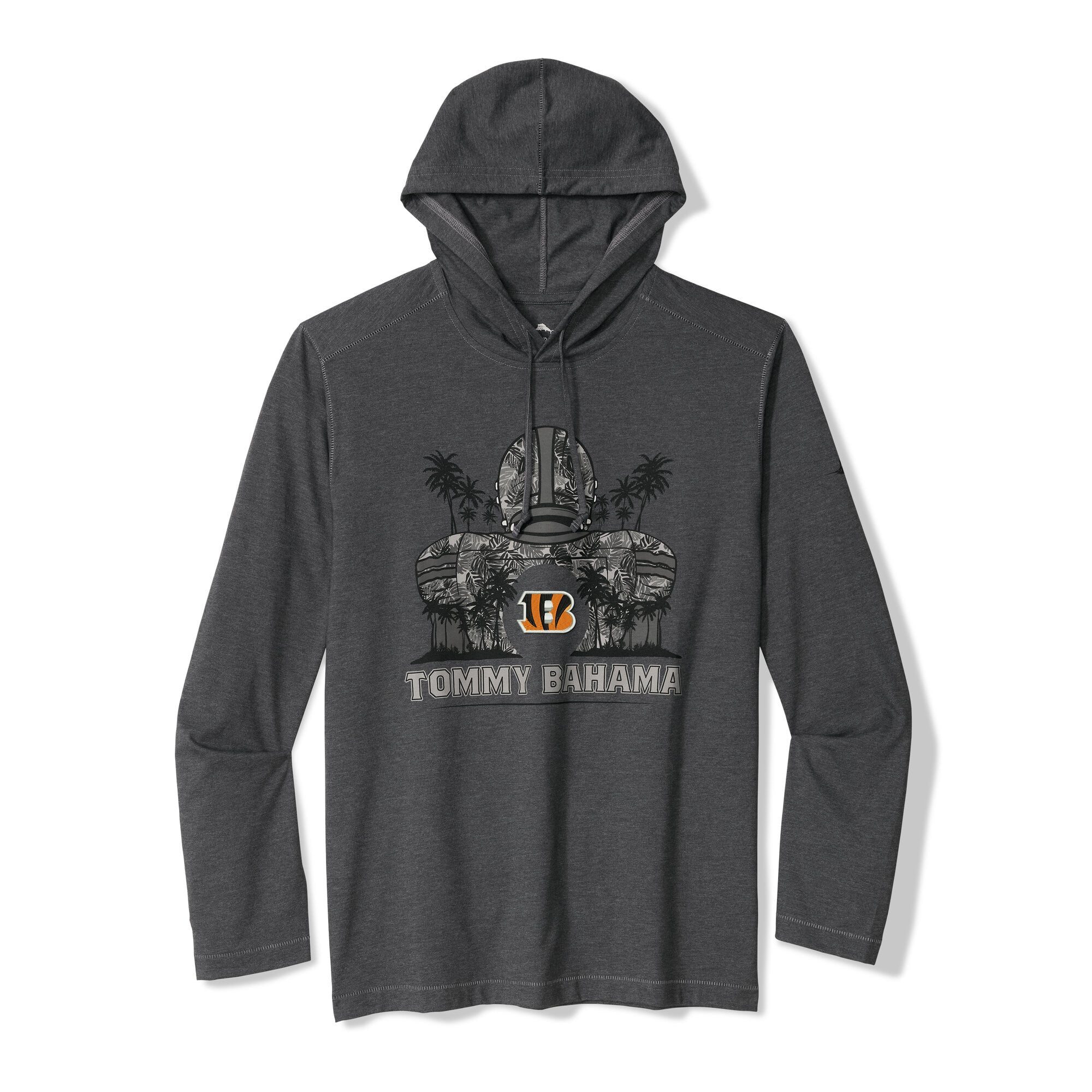 Men's Tommy Bahama Black Cincinnati Bengals Backfield Bay Pullover Hoodie