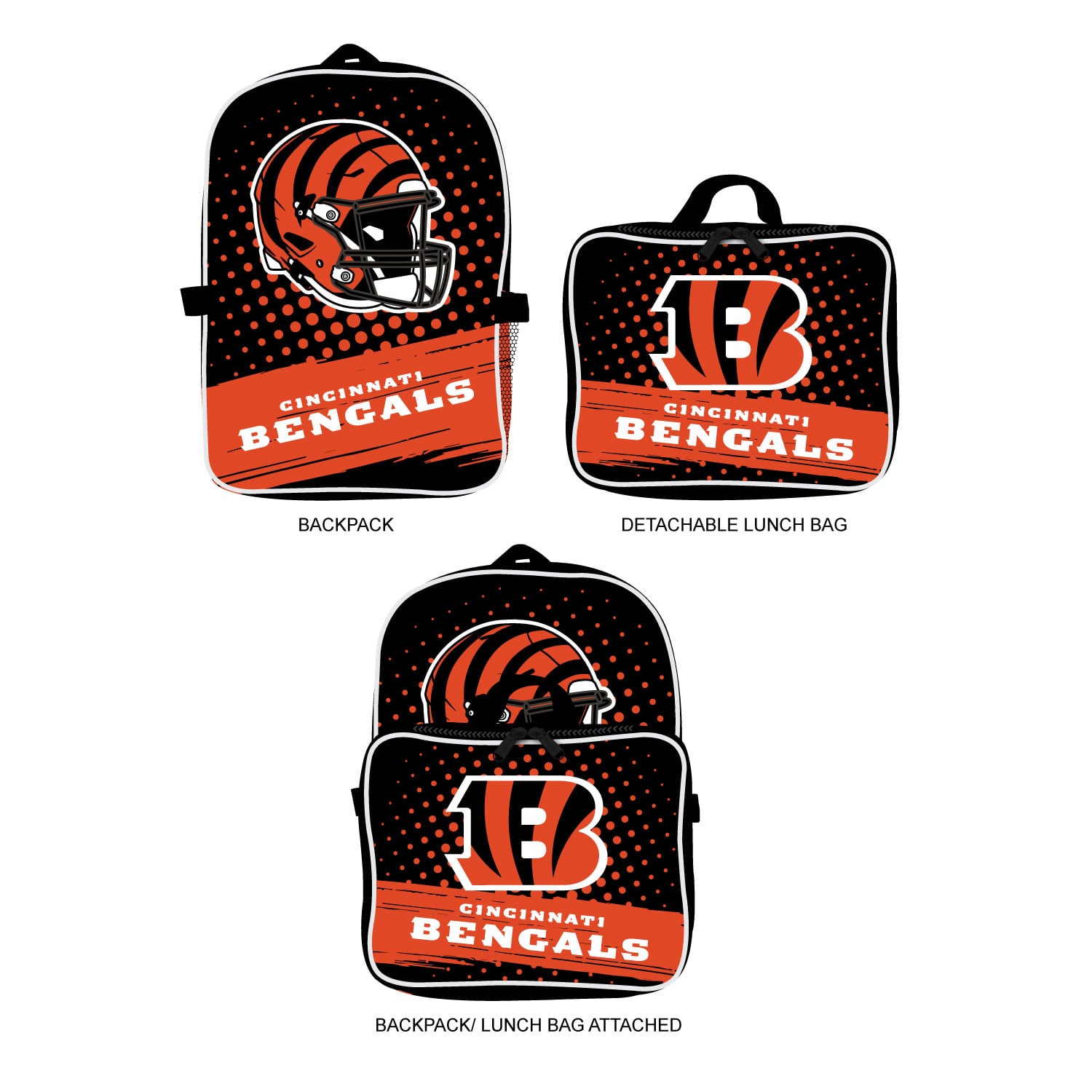 MOJO Cincinnati Bengals Backpack & Lunch Box 2-Piece Set